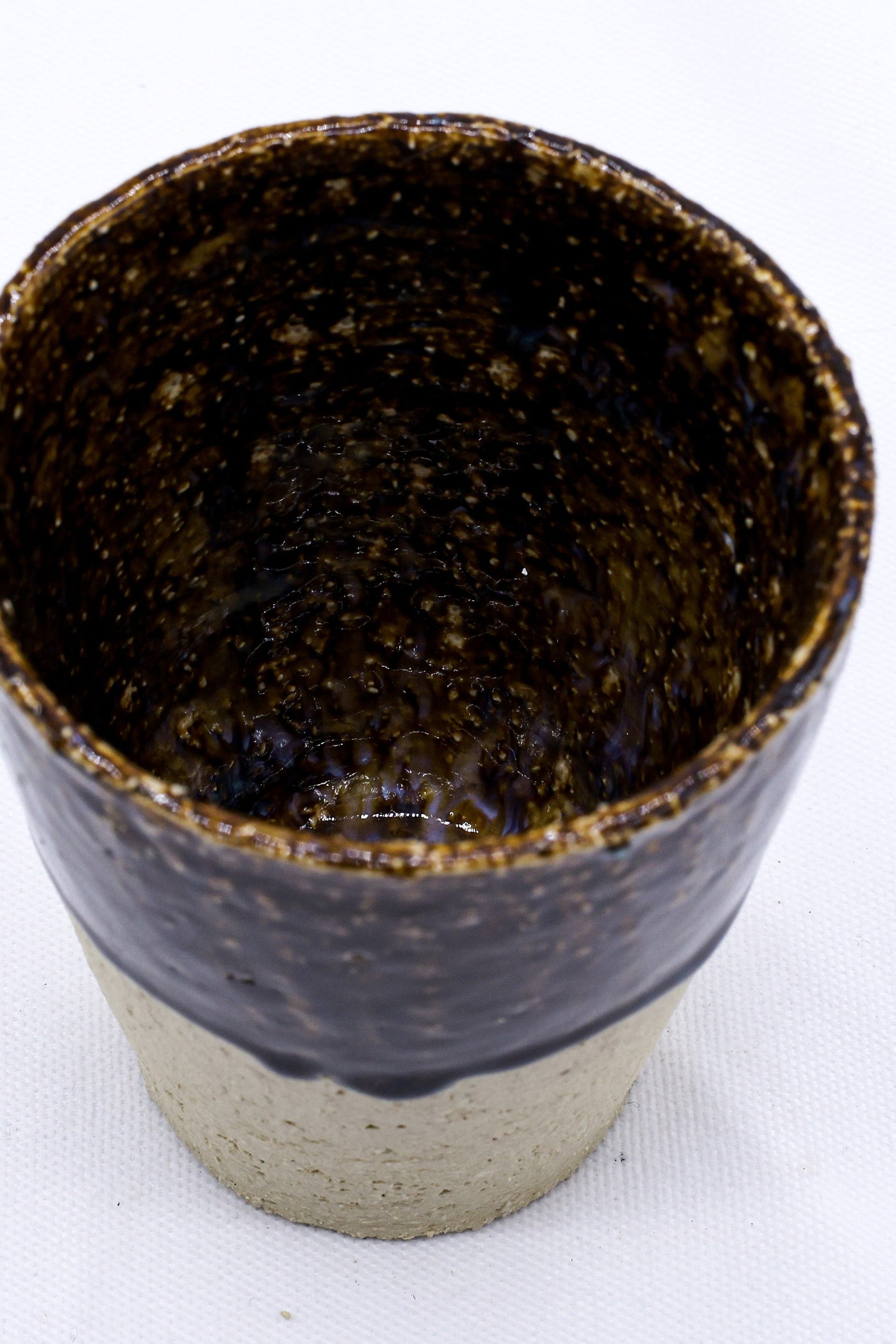 Quadra Milled Stoneware Tall Ceramic Cup Handmade