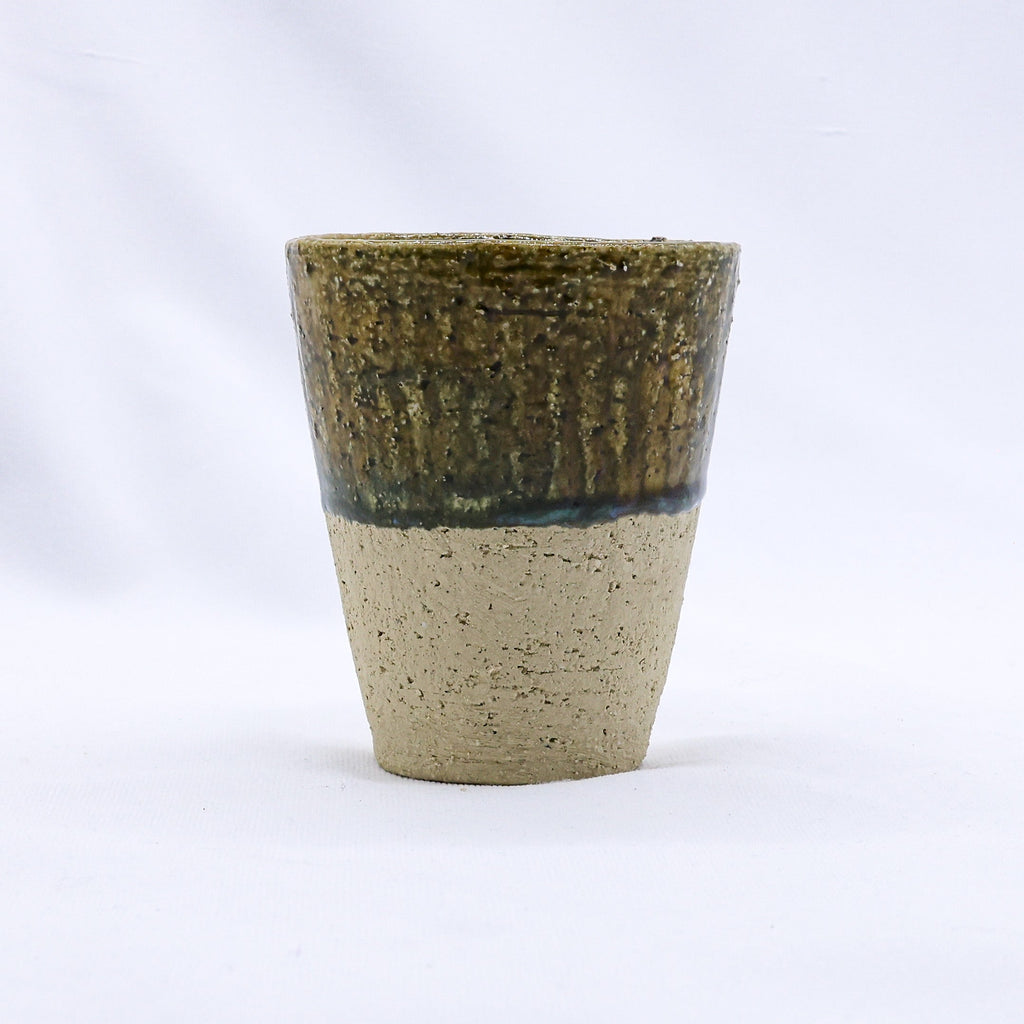 Quadra Milled Stoneware Tall Ceramic Cup Handmade