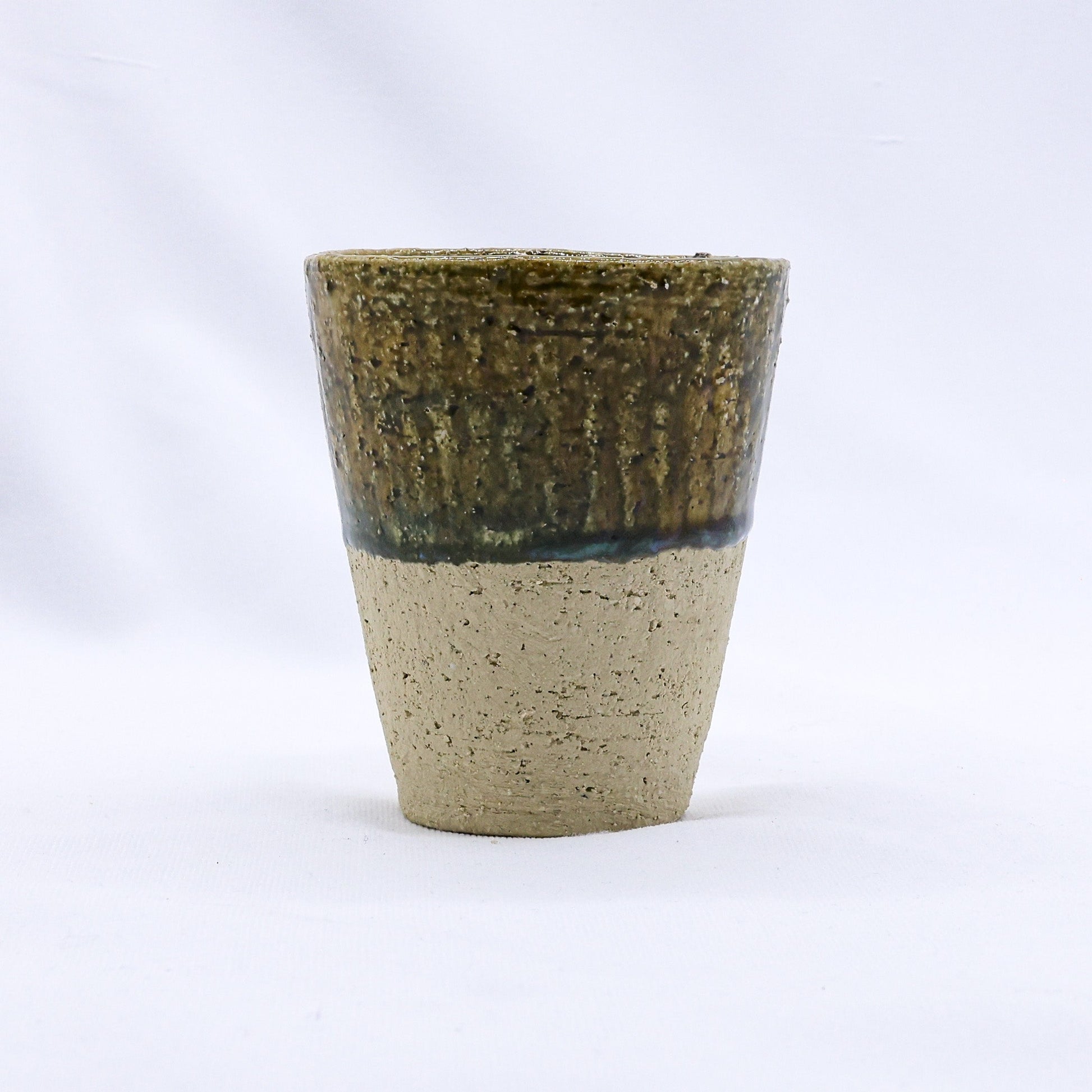 Quadra Milled Stoneware Tall Ceramic Cup Handmade