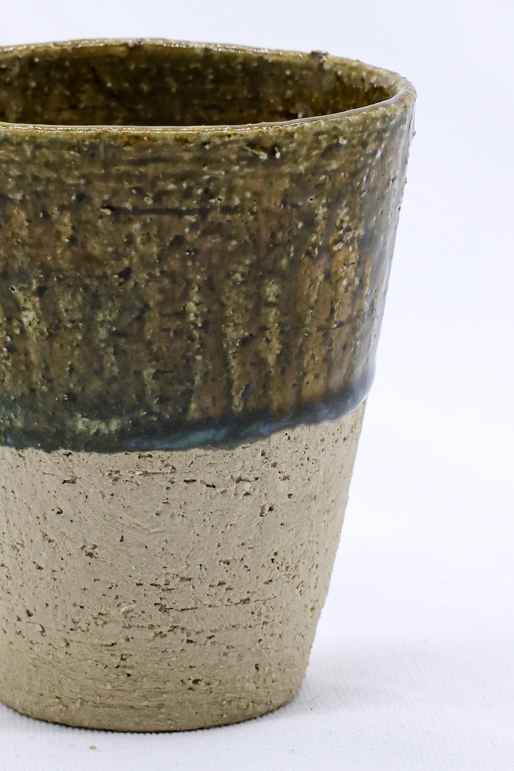 Quadra Milled Stoneware Tall Ceramic Cup Handmade