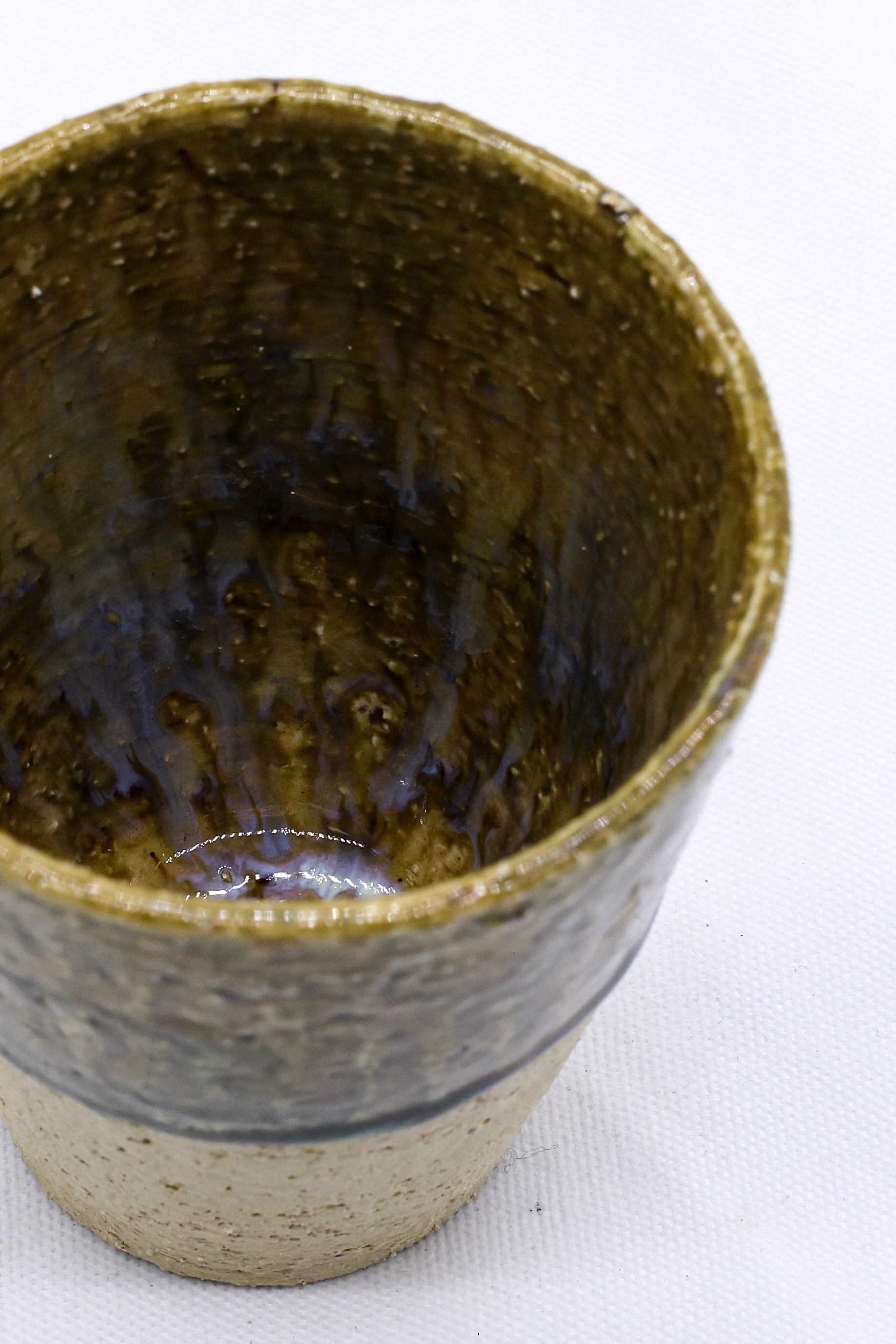 Quadra Milled Stoneware Tall Ceramic Cup Handmade