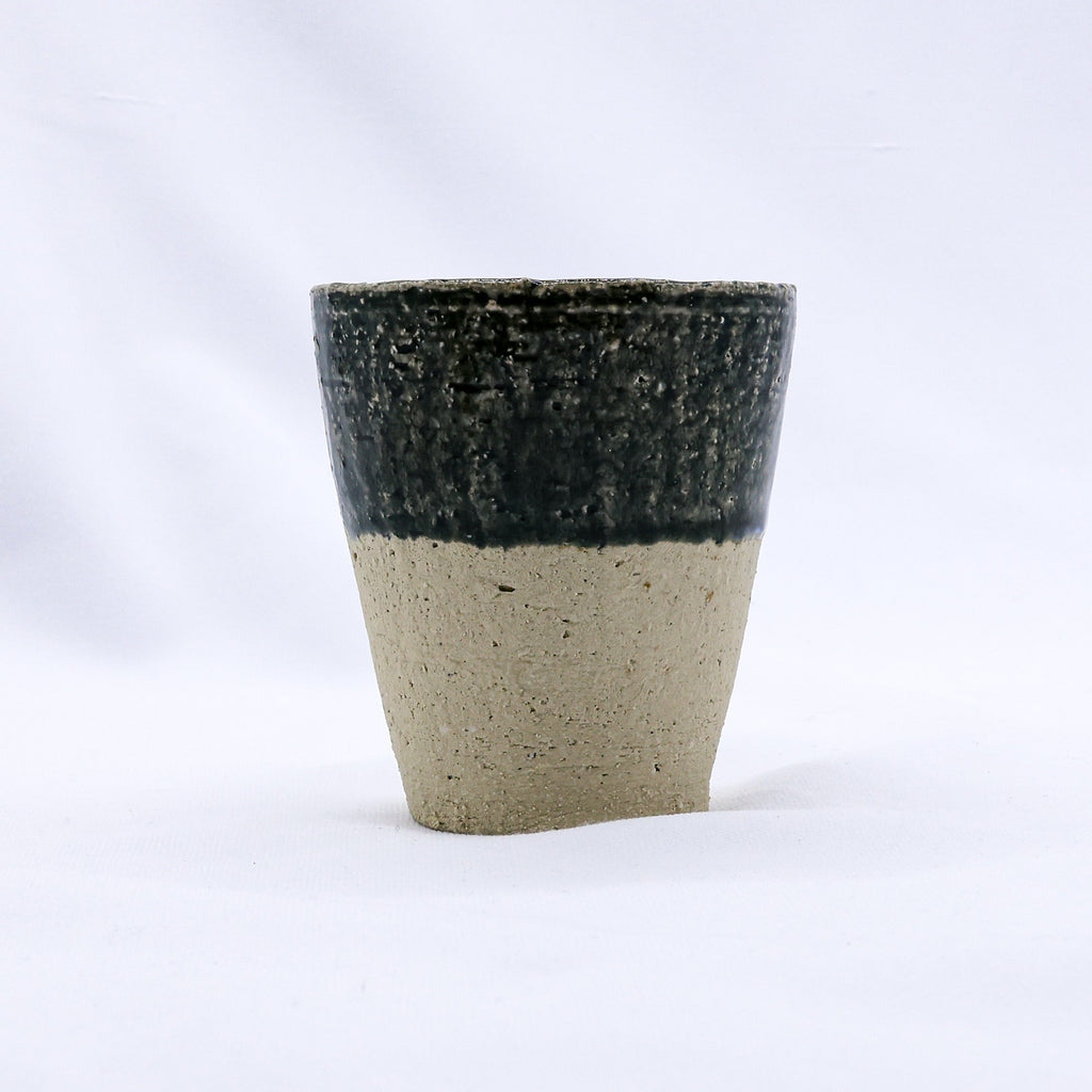 Quadra Milled Stoneware Tall Ceramic Cup Handmade