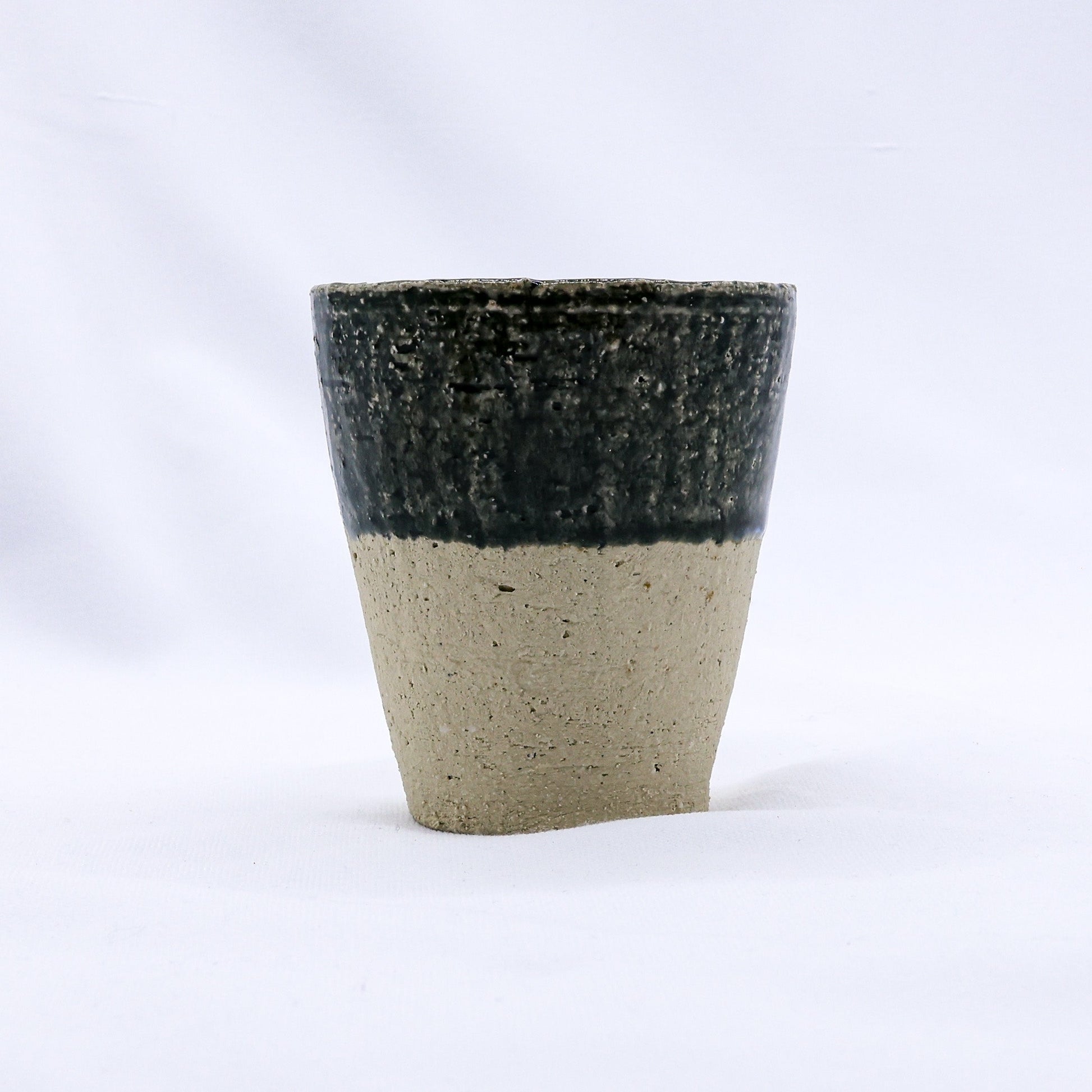 Quadra Milled Stoneware Tall Ceramic Cup Handmade