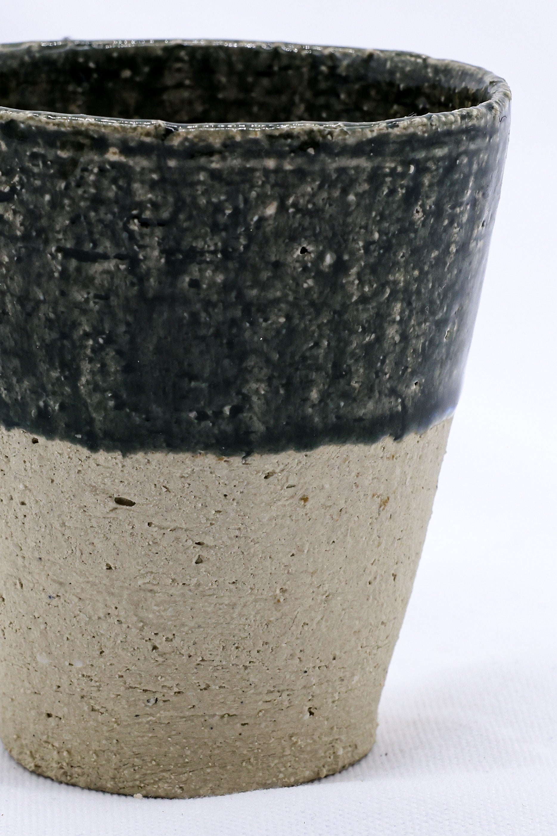 Quadra Milled Stoneware Tall Ceramic Cup Handmade