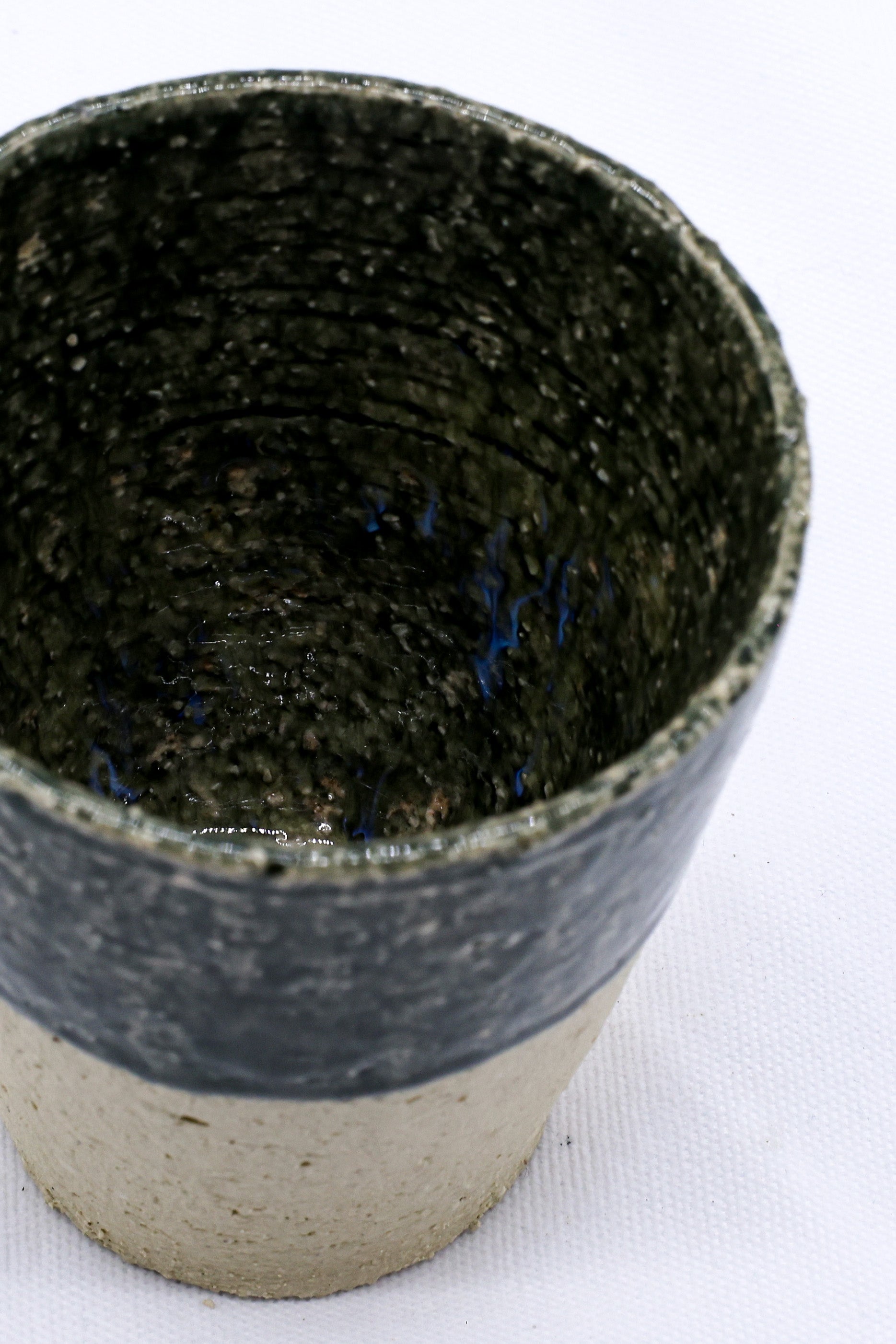 Quadra Milled Stoneware Tall Ceramic Cup Handmade