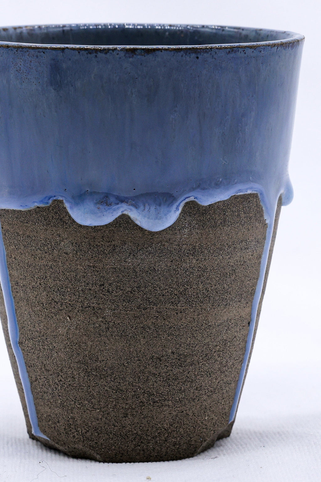 Handmade Ceramic Tall Cup in Smoked Grey Blue