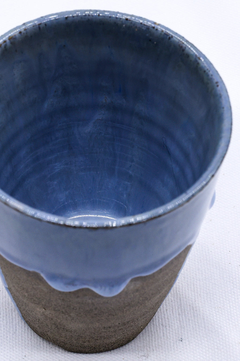 Handmade Ceramic Tall Cup in Smoked Grey Blue