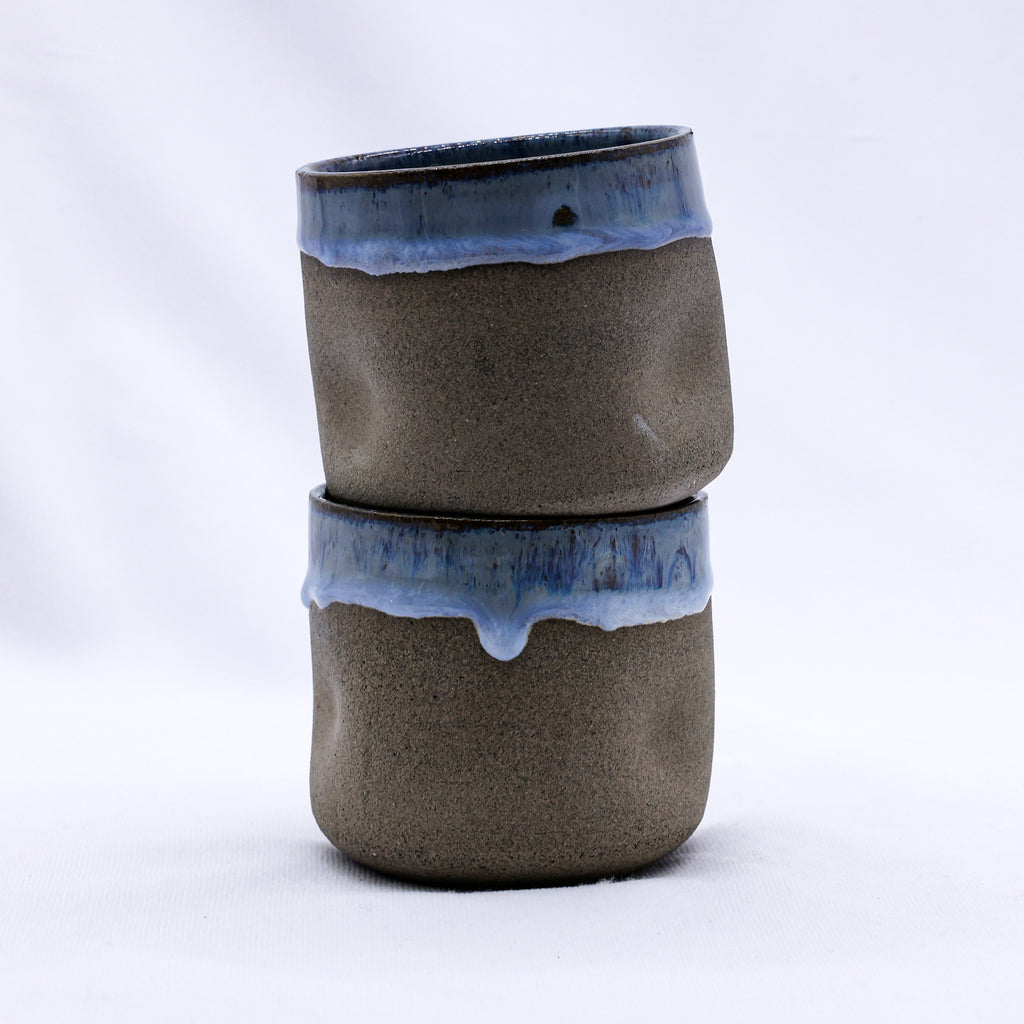 Handmade Ceramic Smoked Grey Short Cup