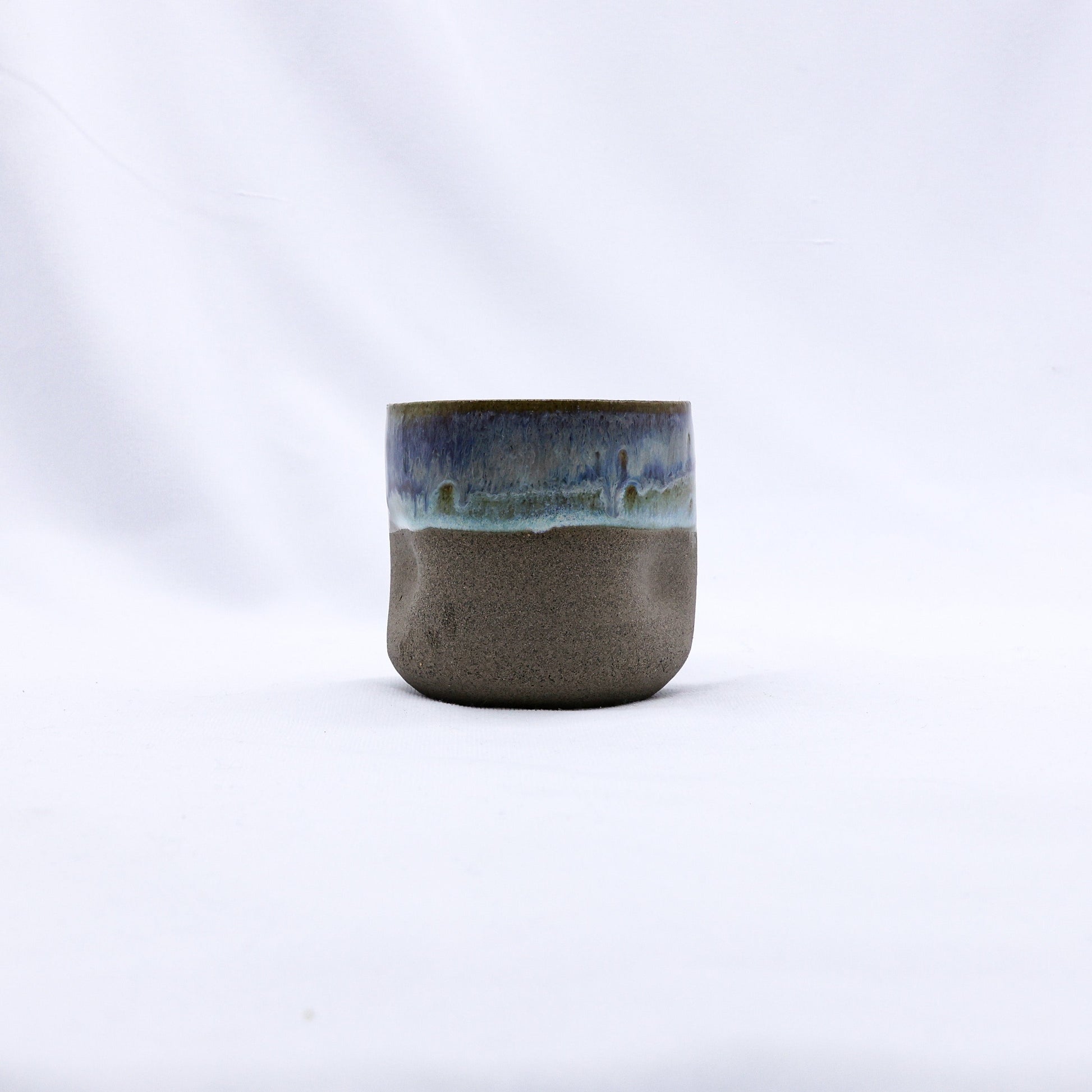 Handmade Ceramic Smoked Grey Stoneware Short Cup