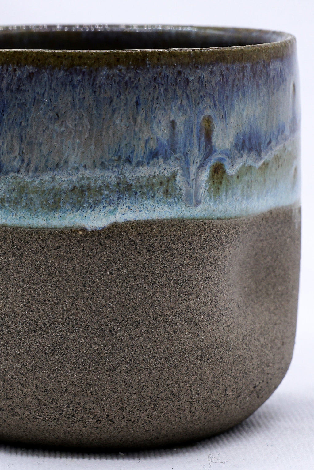 Handmade Ceramic Smoked Grey Stoneware Short Cup