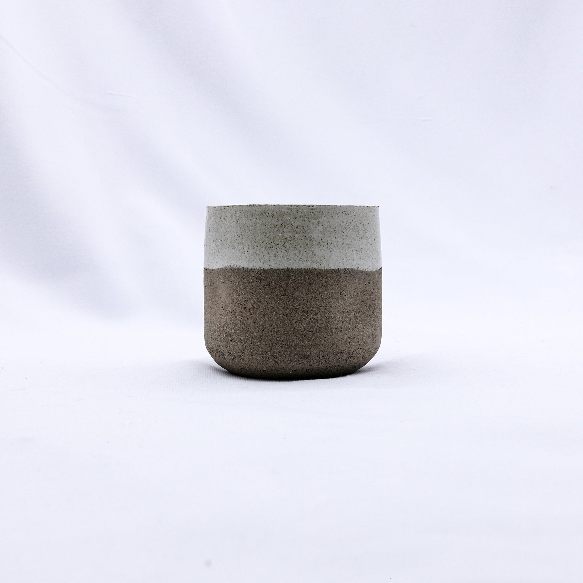 Handmade Ceramic Smoked Grey Stoneware Short Cup