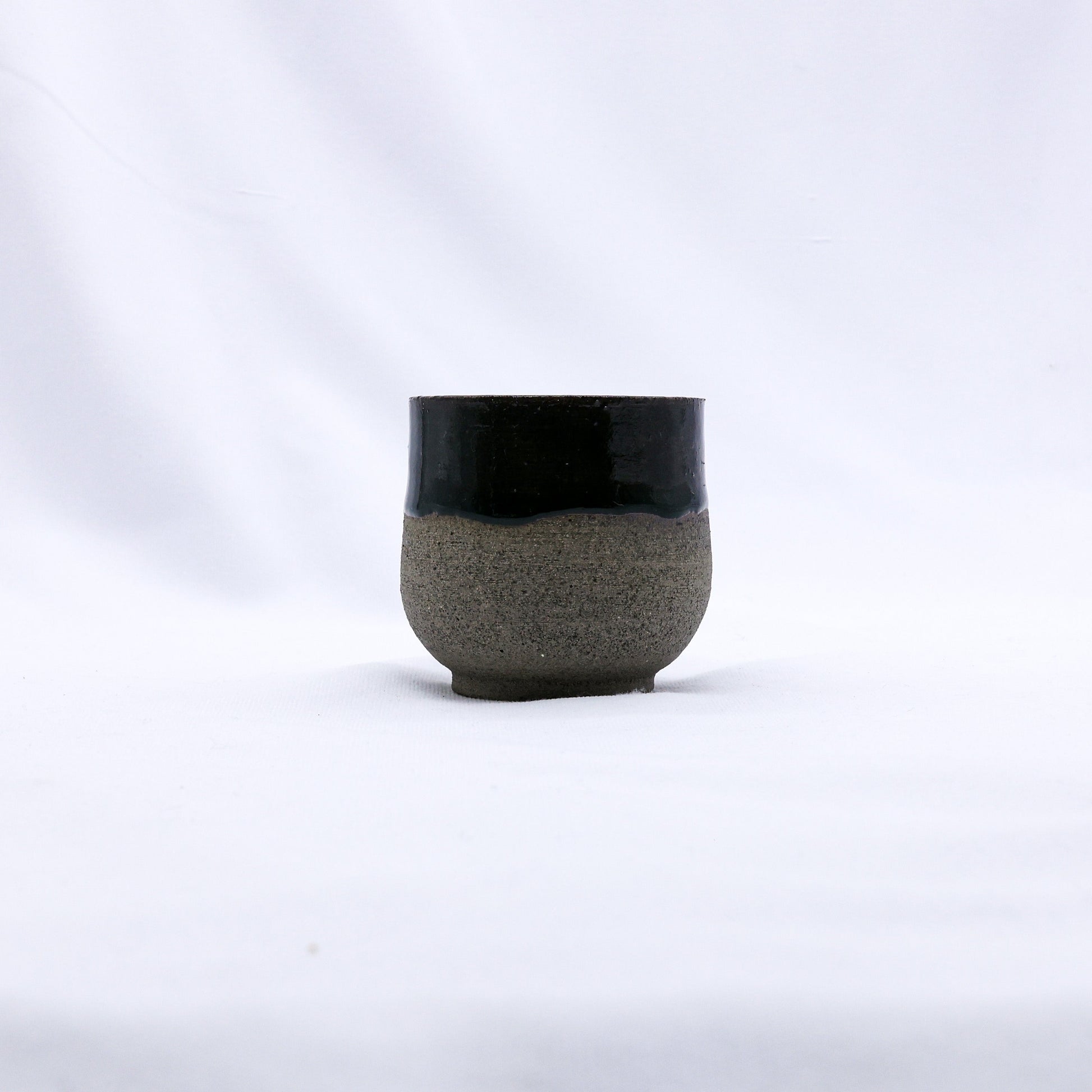 Handmade Ceramic Smoked Grey Stoneware Short Cup