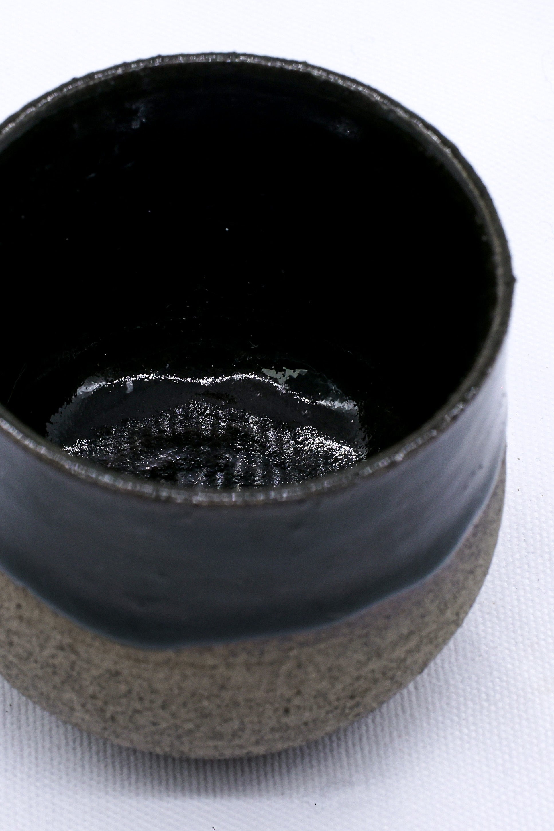Handmade Ceramic Smoked Grey Stoneware Short Cup