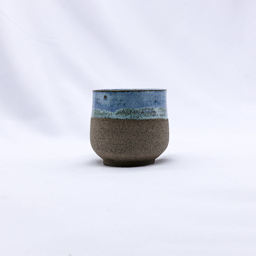 Handmade Ceramic Smoked Grey Stoneware Short Cup