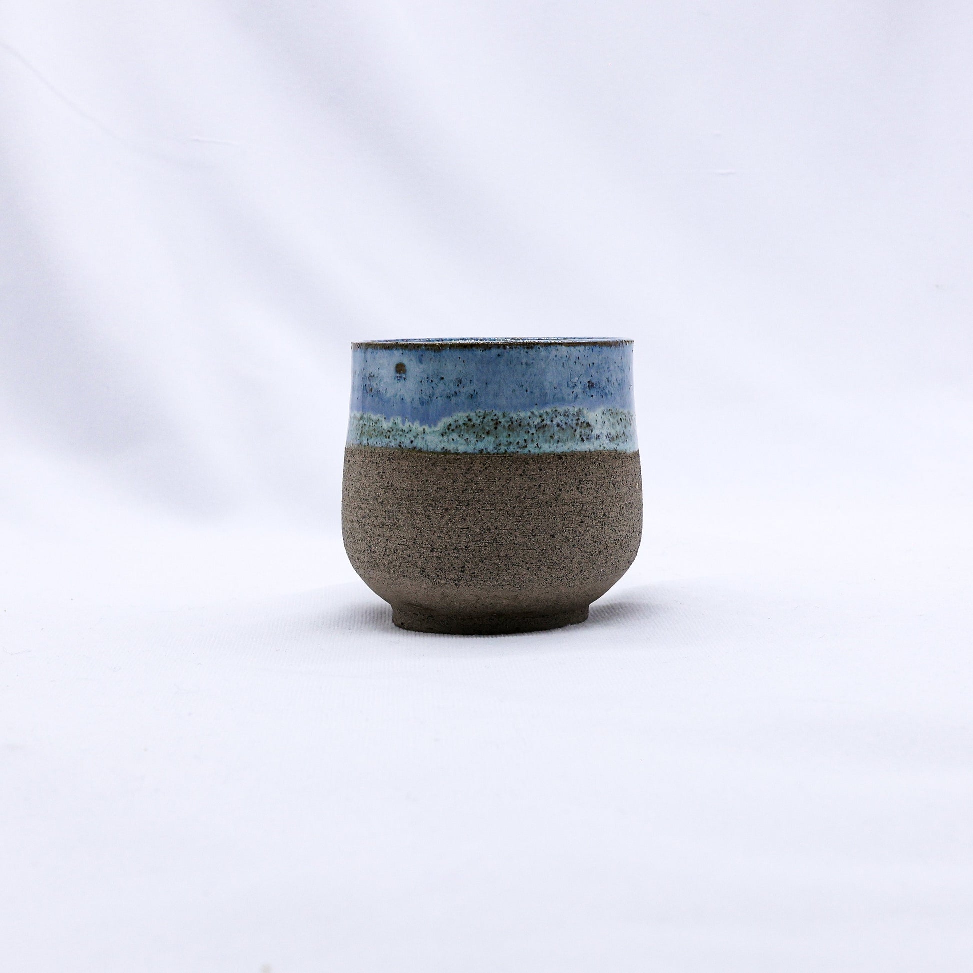 Handmade Ceramic Smoked Grey Stoneware Short Cup
