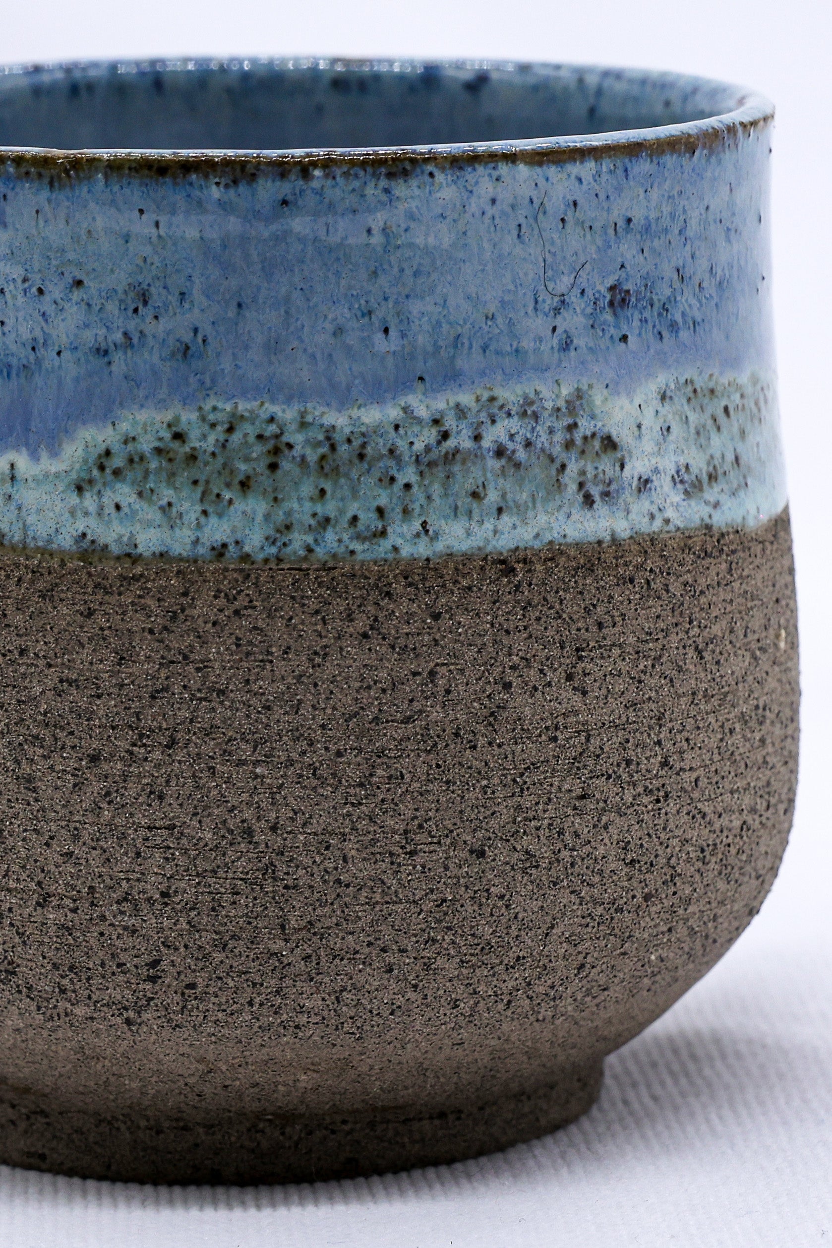 Handmade Ceramic Smoked Grey Stoneware Short Cup