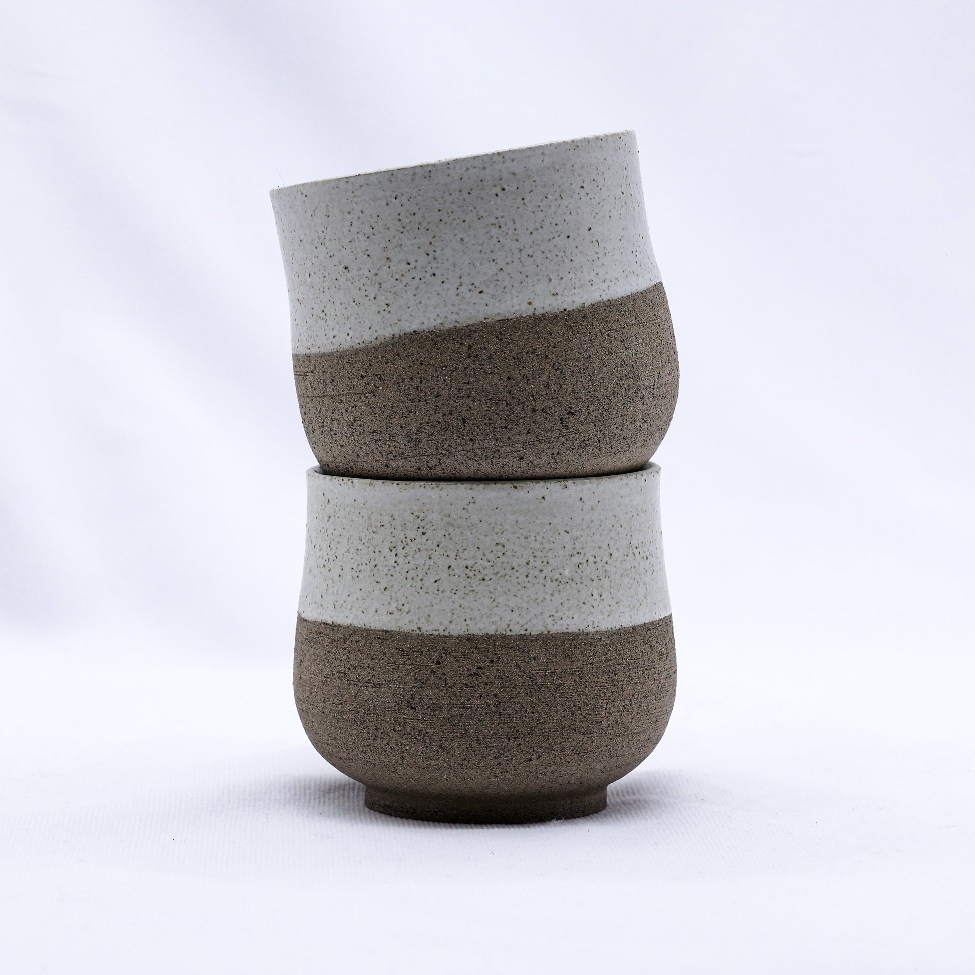 Handmade Ceramic Smoked Grey Stoneware Short Cup