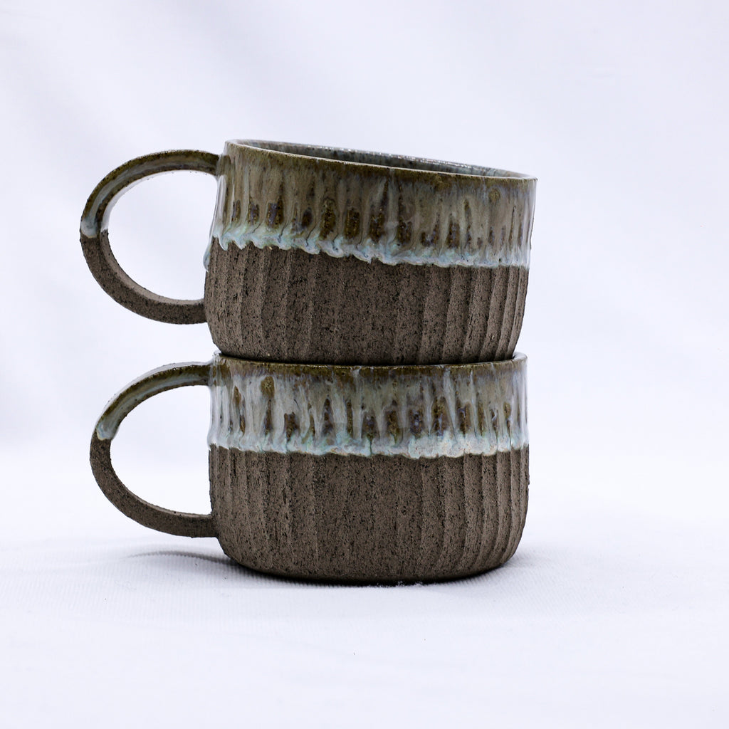 Beige and Smoked Grey Handmade Ceramic Mug
