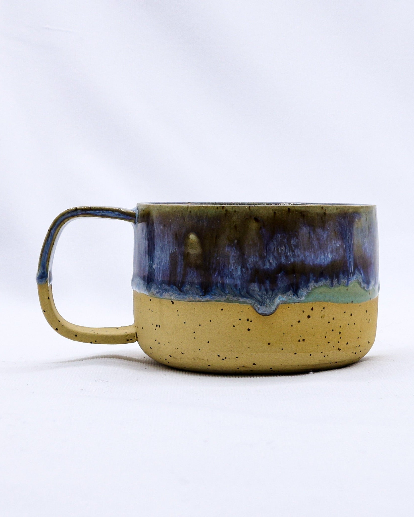 Handmade Blue Stoneware Ceramic Mug