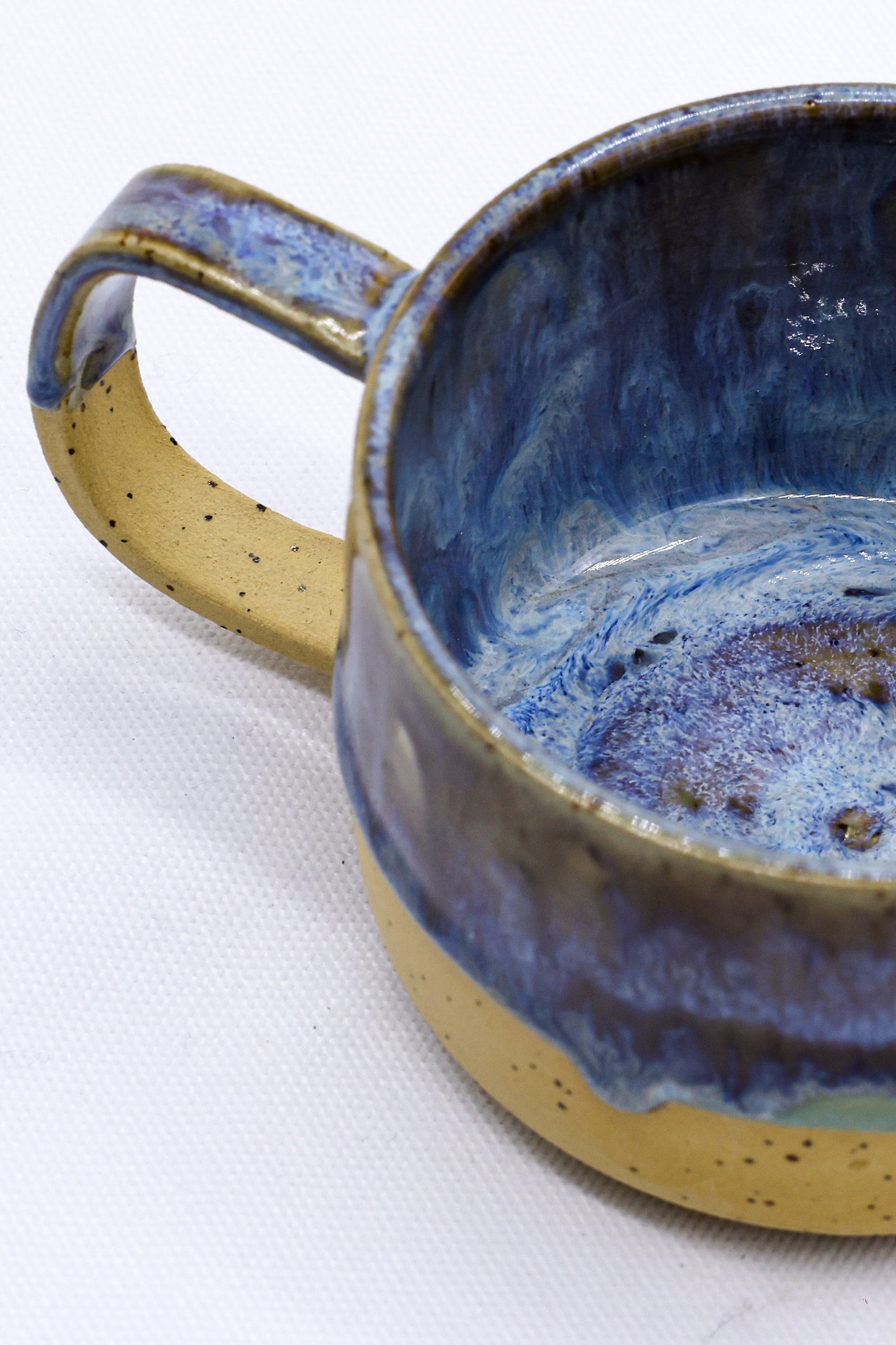 Handmade Blue Stoneware Ceramic Mug