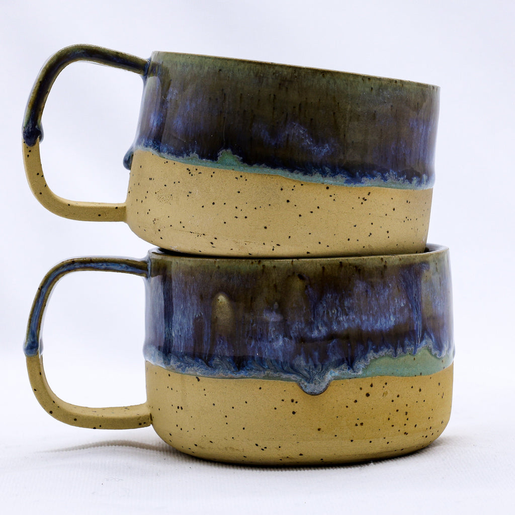 Handmade Blue Stoneware Ceramic Mug