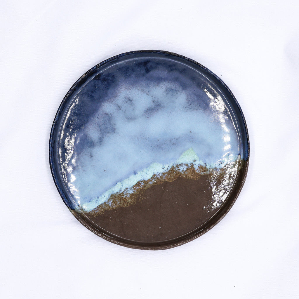 27cm Smoked Grey Large Stoneware Handmade Ceramic Dinner Plate