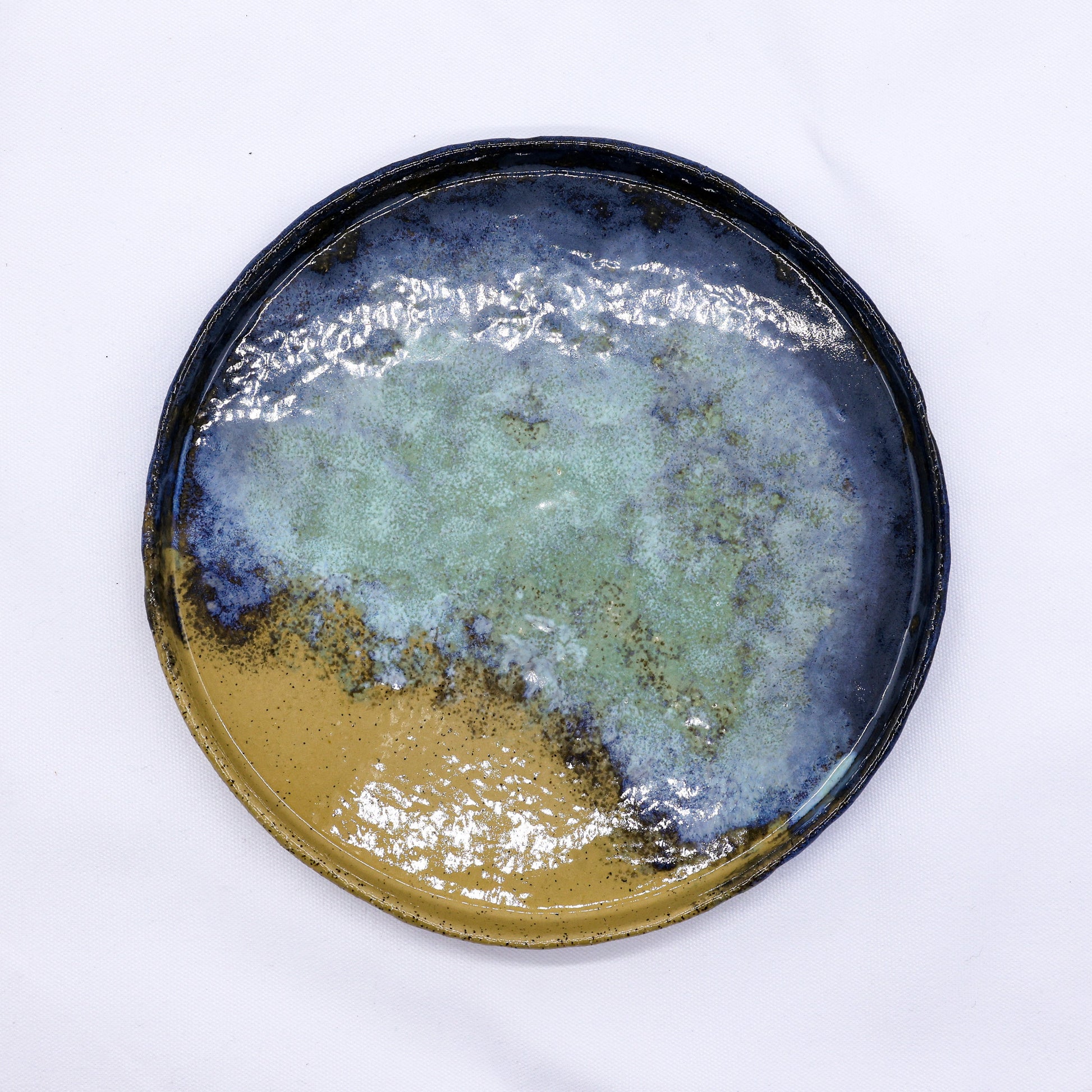 27cm Aegean Green Handmade Ceramic Dinner Plate