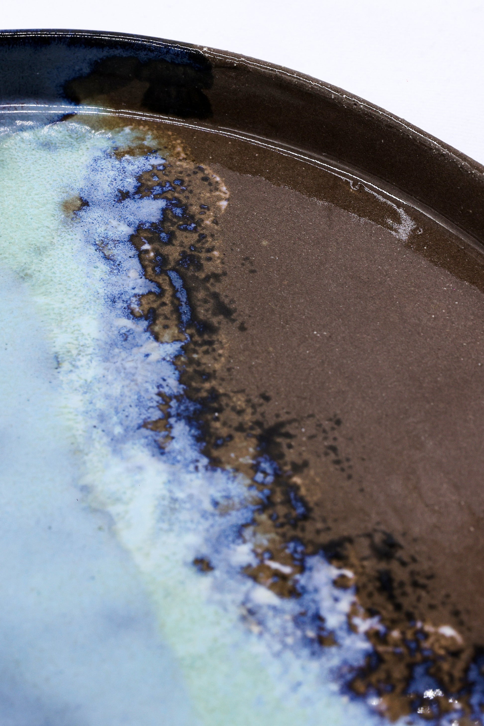 23cm Smoked Grey Large Stoneware Handmade Ceramic Dinner Plate