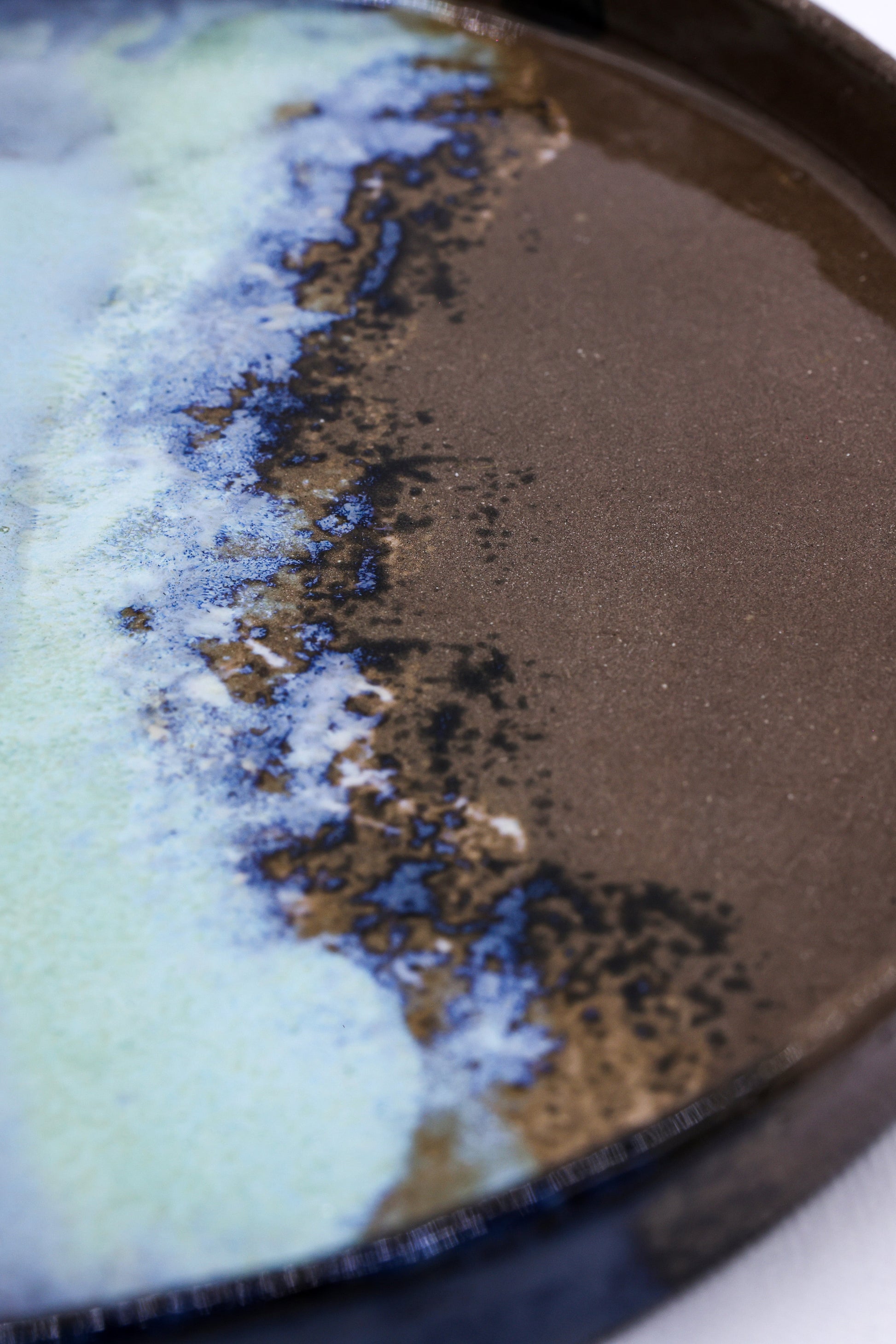 23cm Smoked Grey Large Stoneware Handmade Ceramic Dinner Plate