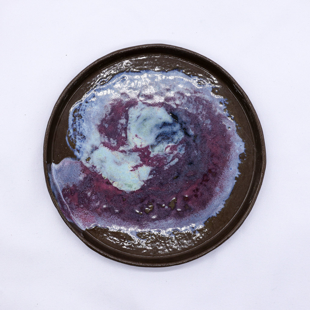 23cm Nebula Smoked Grey Handmade Stoneware Dinner Plate