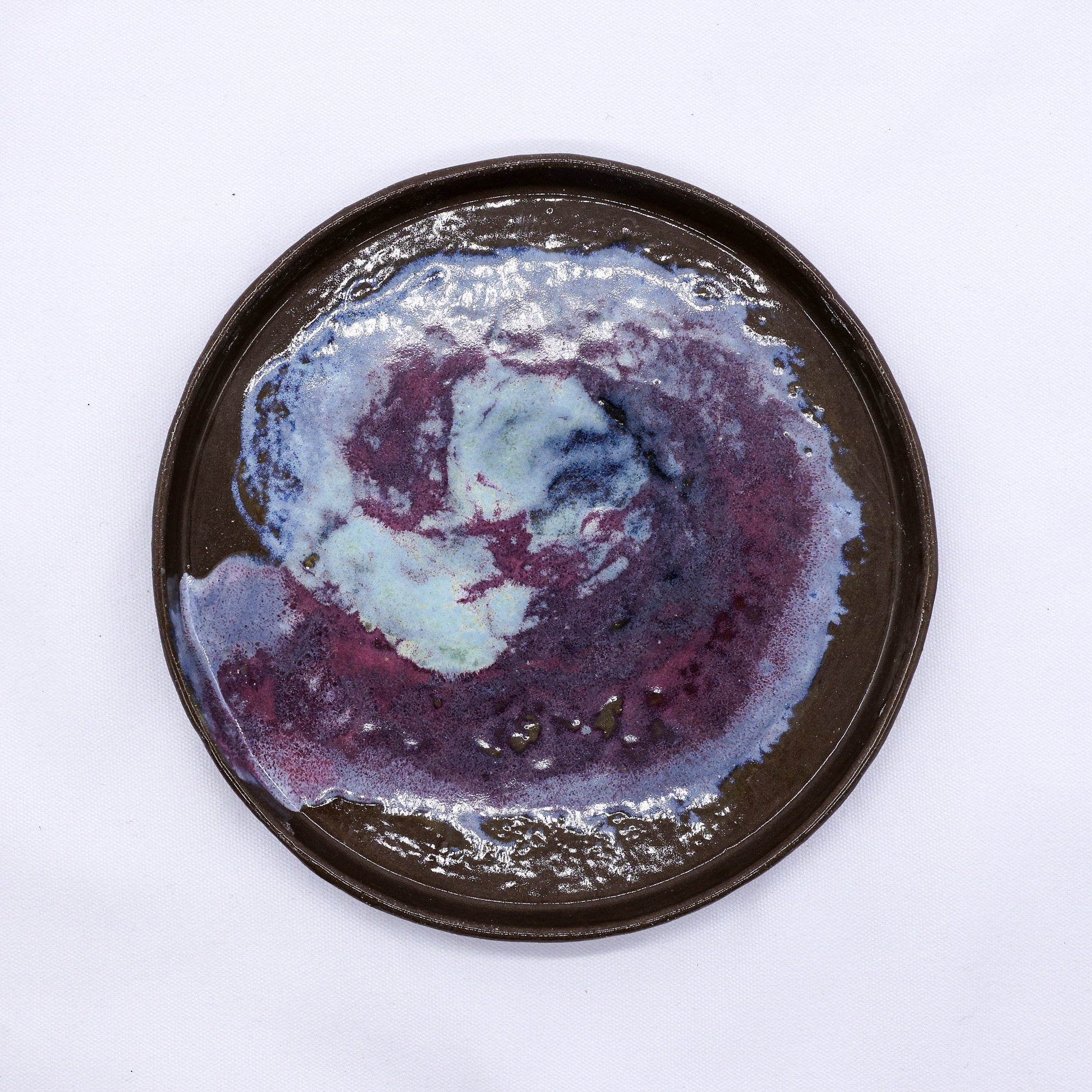 23cm Nebula Smoked Grey Handmade Stoneware Dinner Plate
