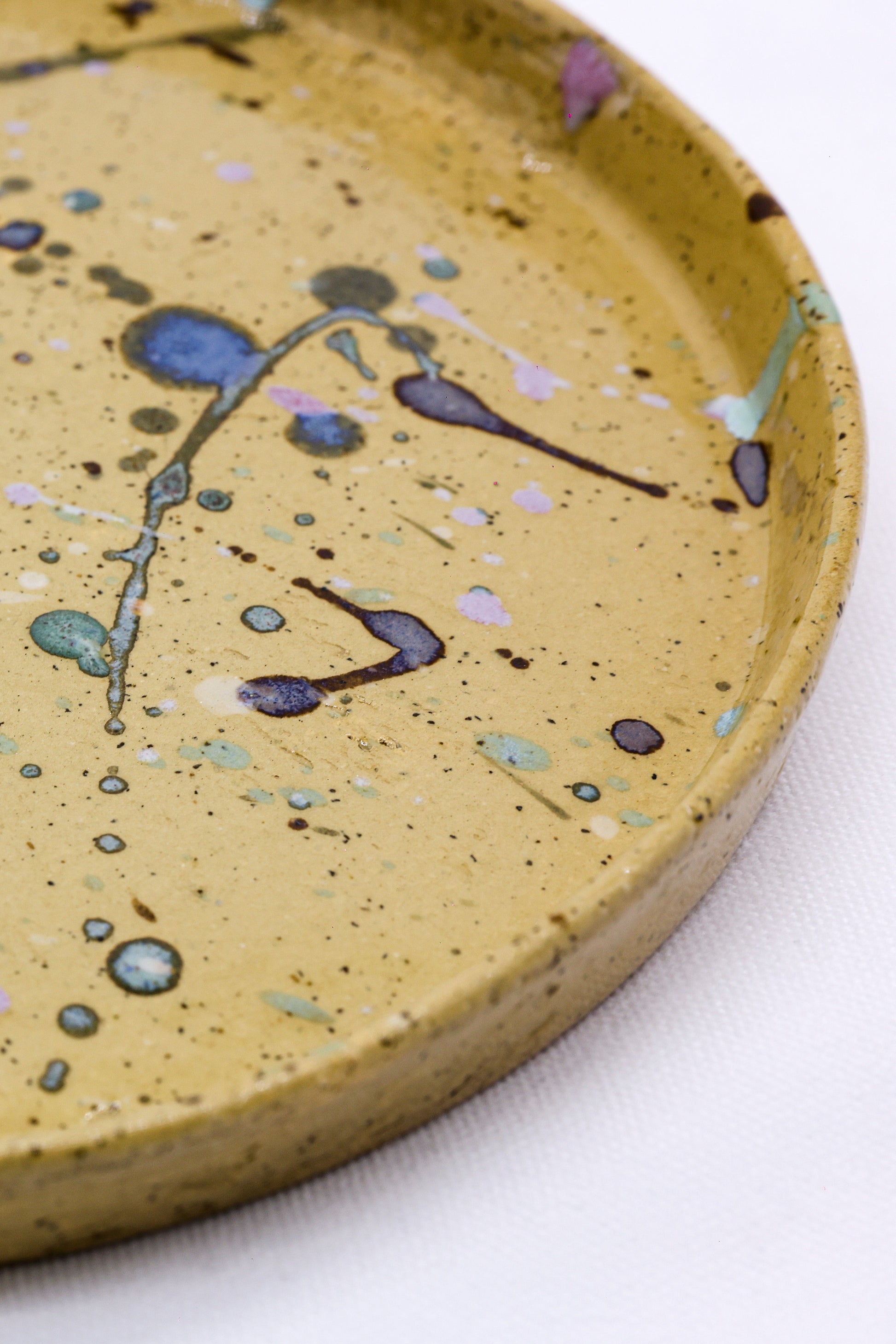 23cm Paint Splash Handmade Stoneware Dinner Plate