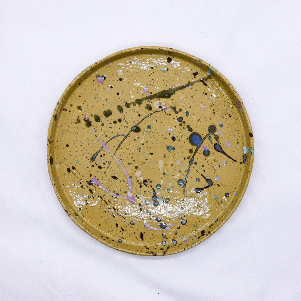 23cm Paint Splash Handmade Stoneware Dinner Plate