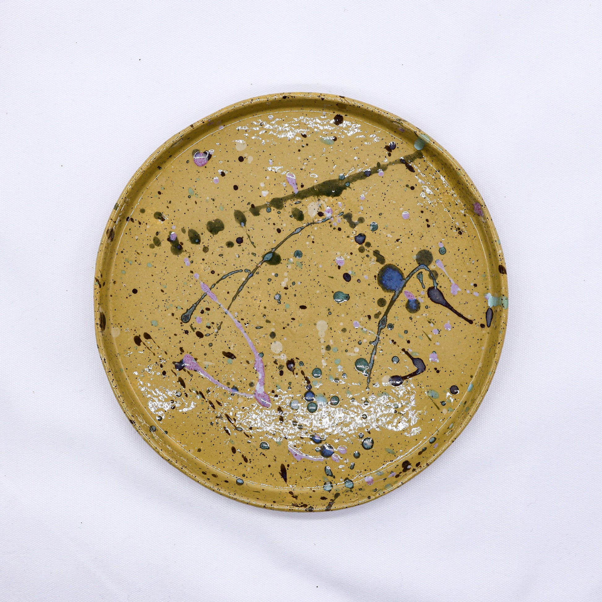 23cm Paint Splash Handmade Stoneware Dinner Plate