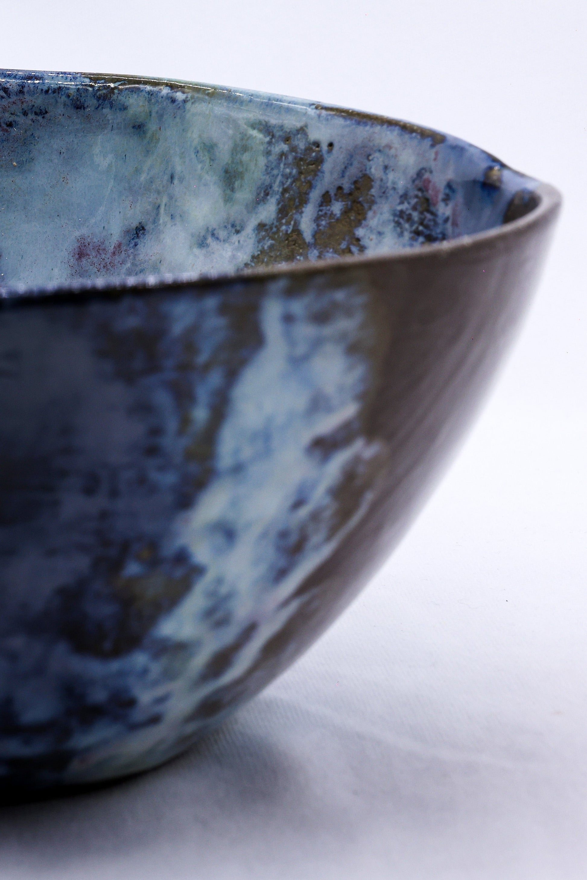 Large Smoked Grey Plum Sea Mist Handmade Ceramic Dinner Bowl