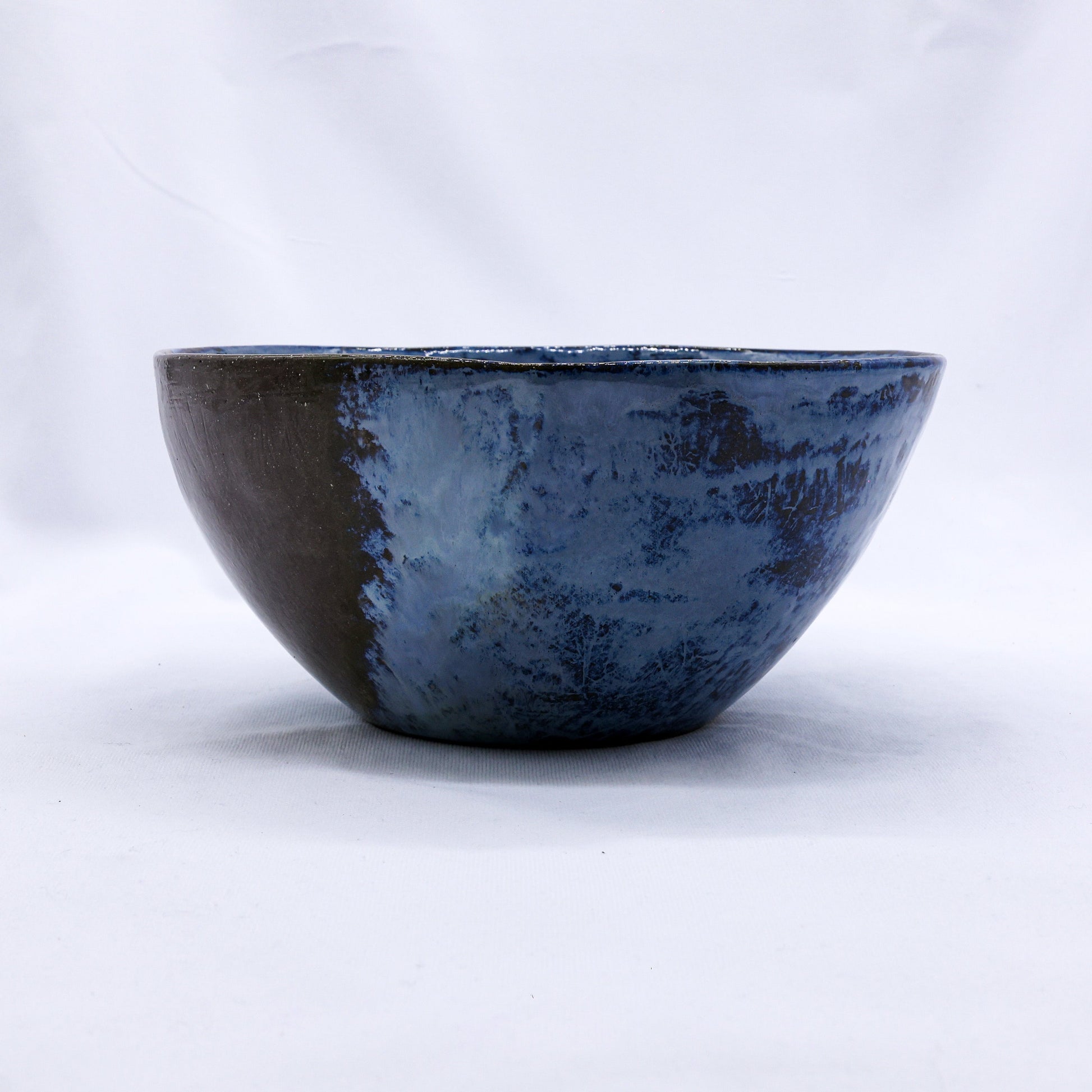 Large Smoked Grey Cold Aegean Fade Handmade Ceramic Dinner Bowl