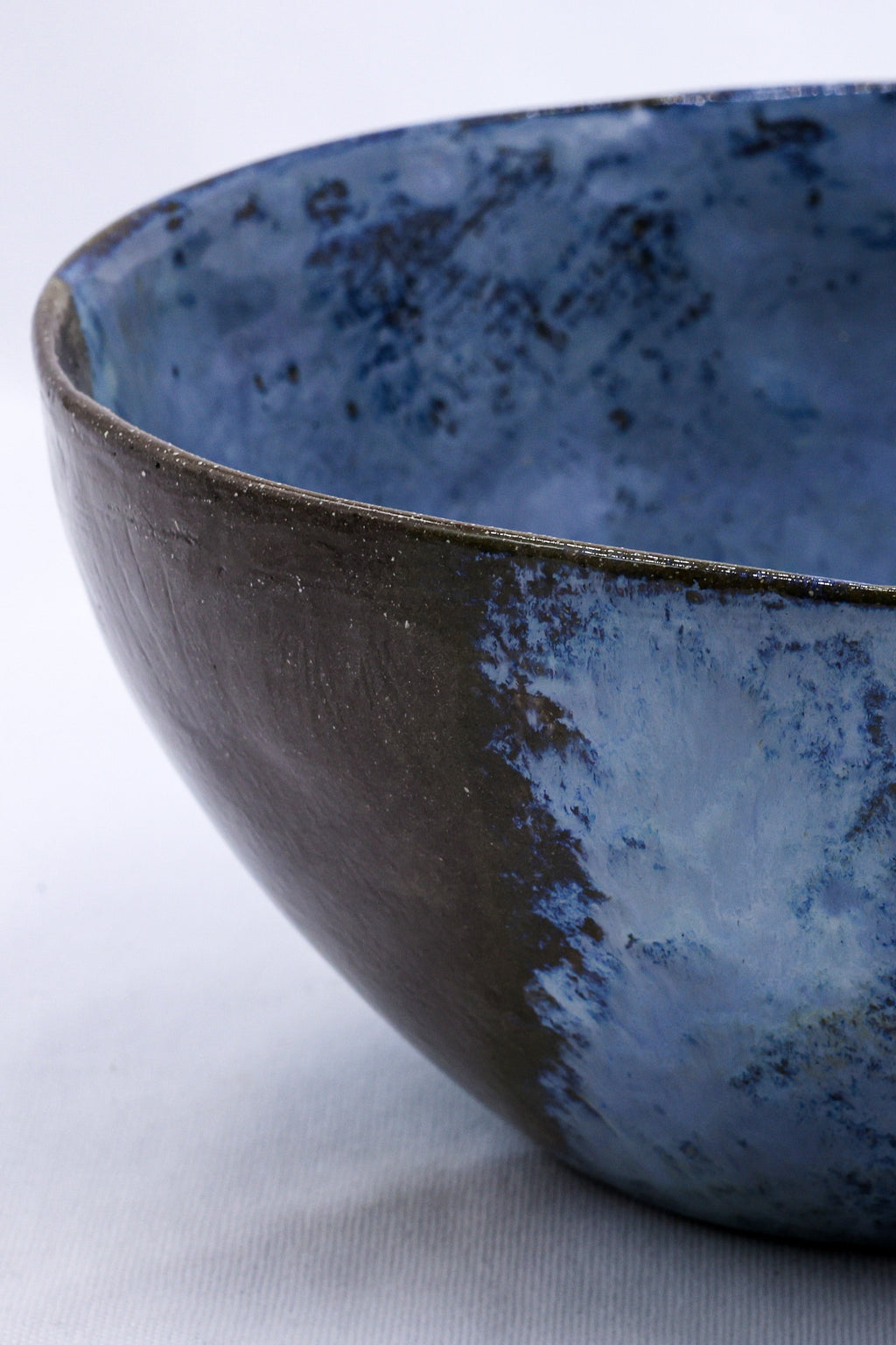 Large Smoked Grey Cold Aegean Fade Handmade Ceramic Dinner Bowl