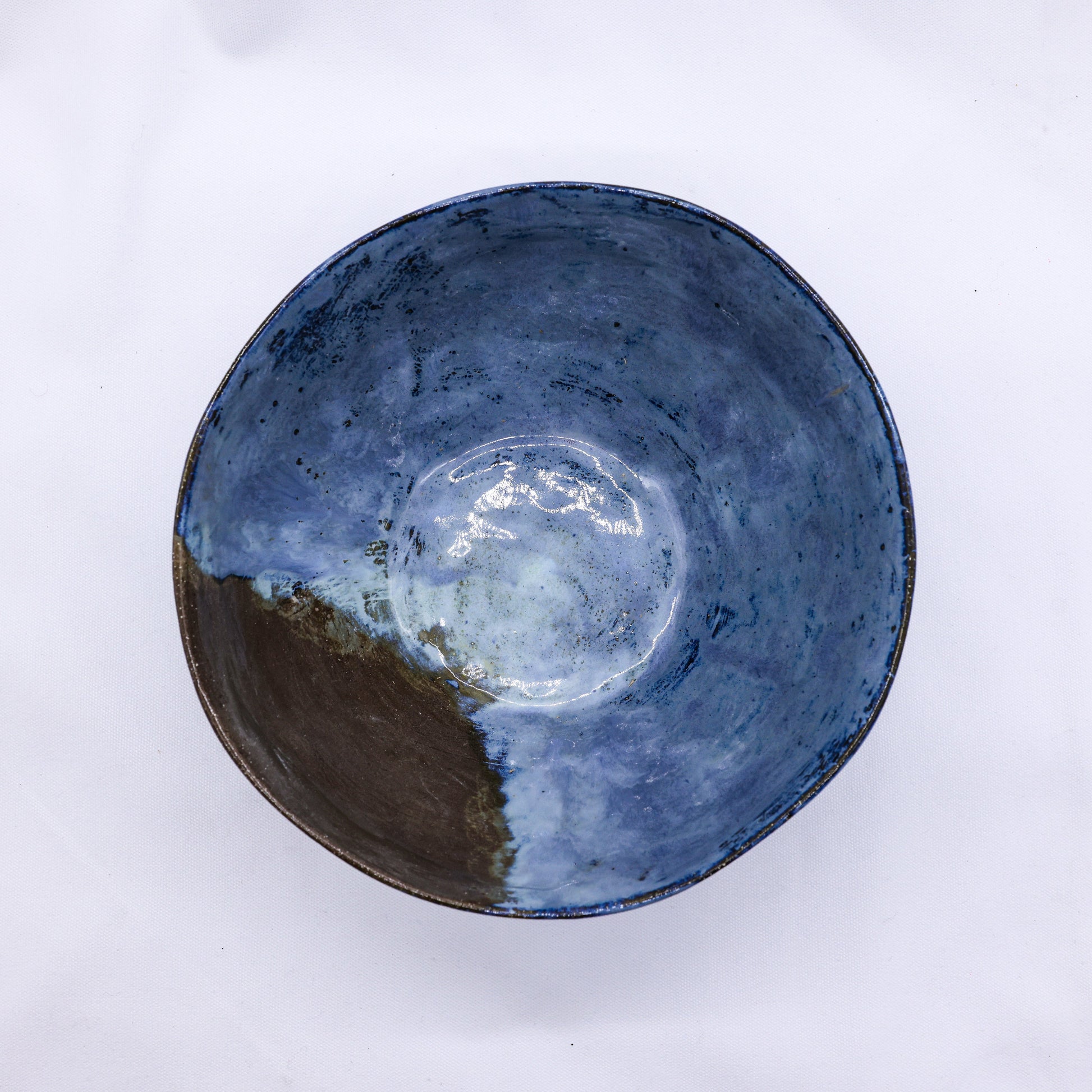 Large Smoked Grey Cold Aegean Fade Handmade Ceramic Dinner Bowl