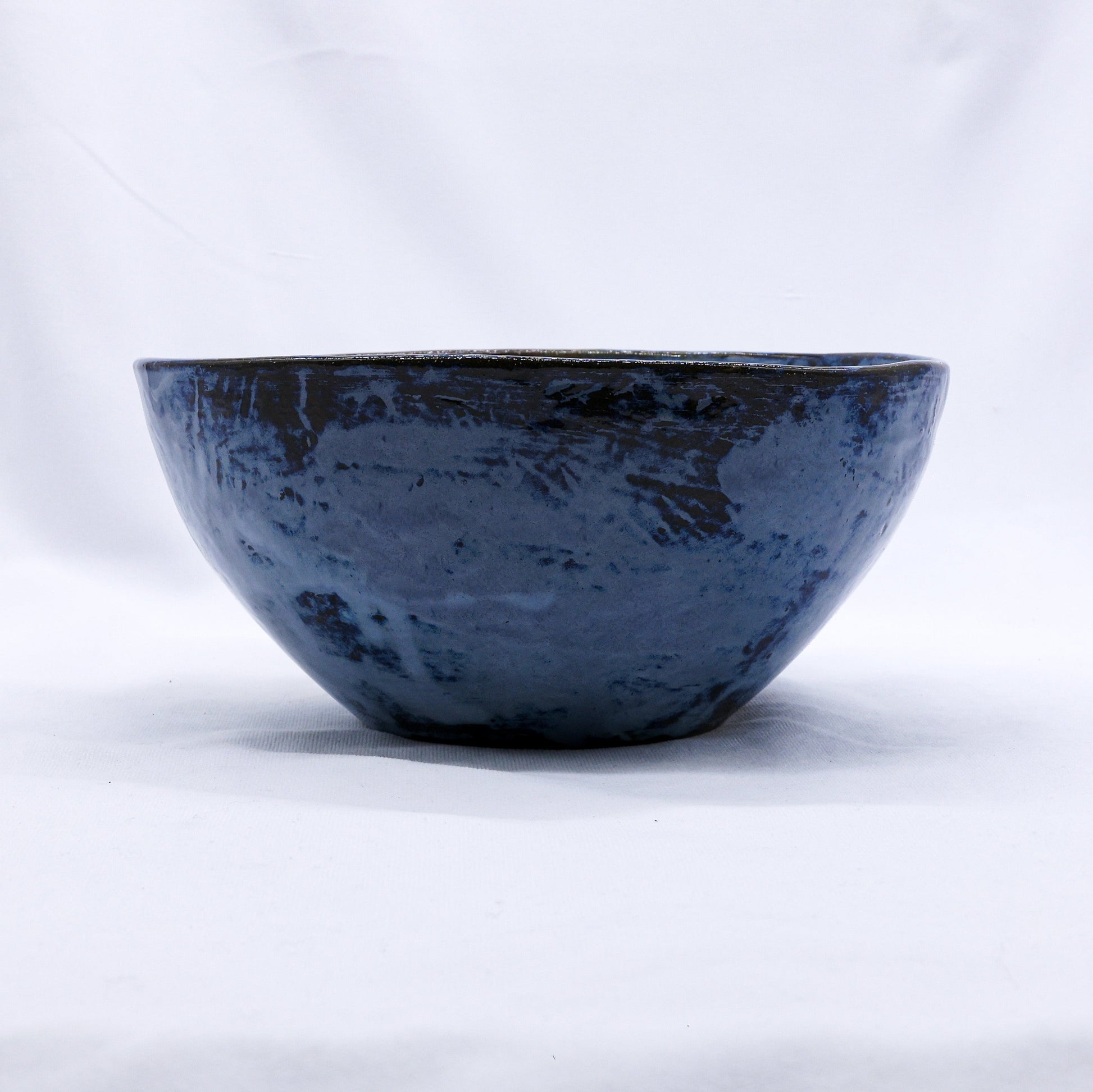 Small Smoked Grey Tidal Blue Handmade Ceramic Dinner Bowl