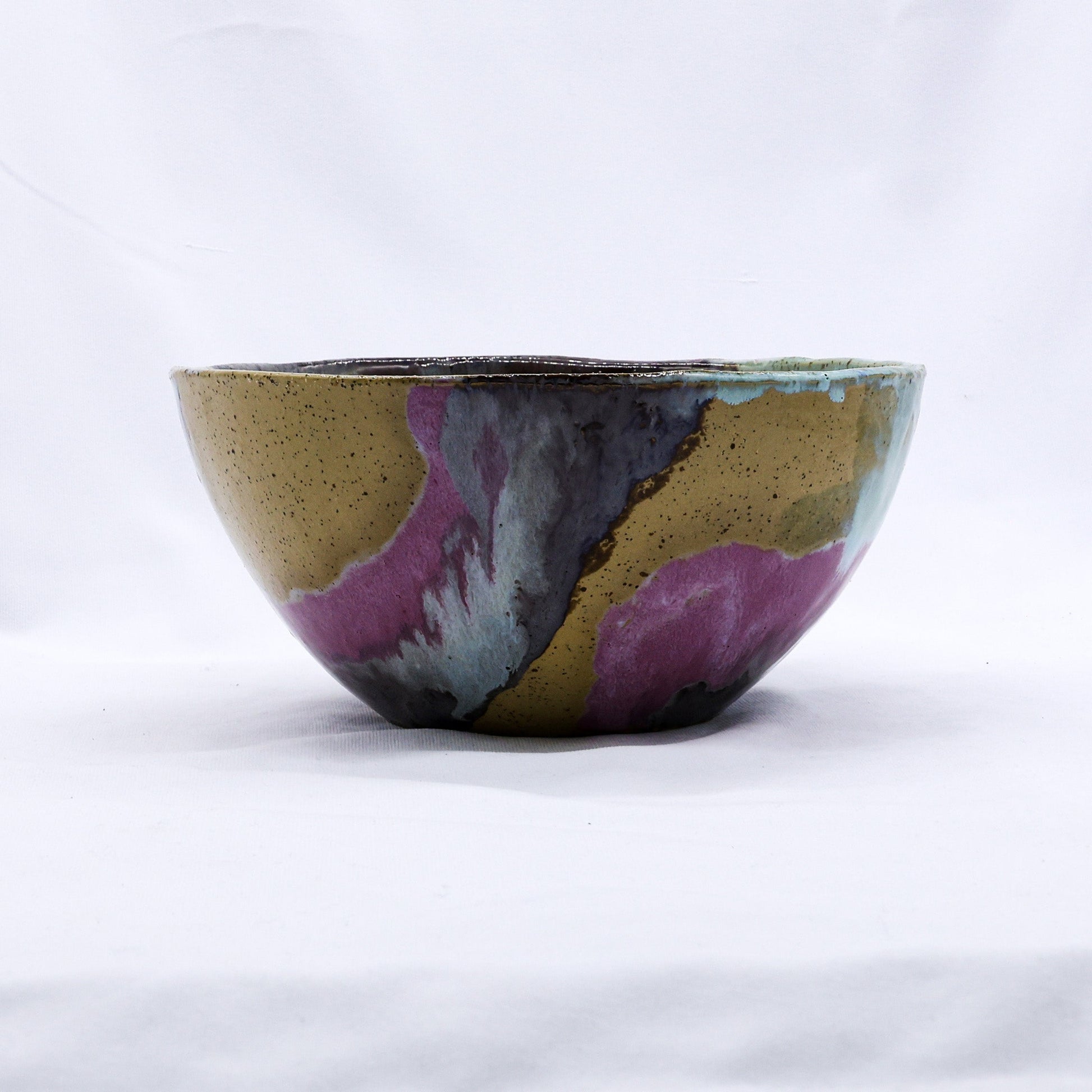 Large Mauve Coast Bloom Handmade Ceramic Dinner Bowl
