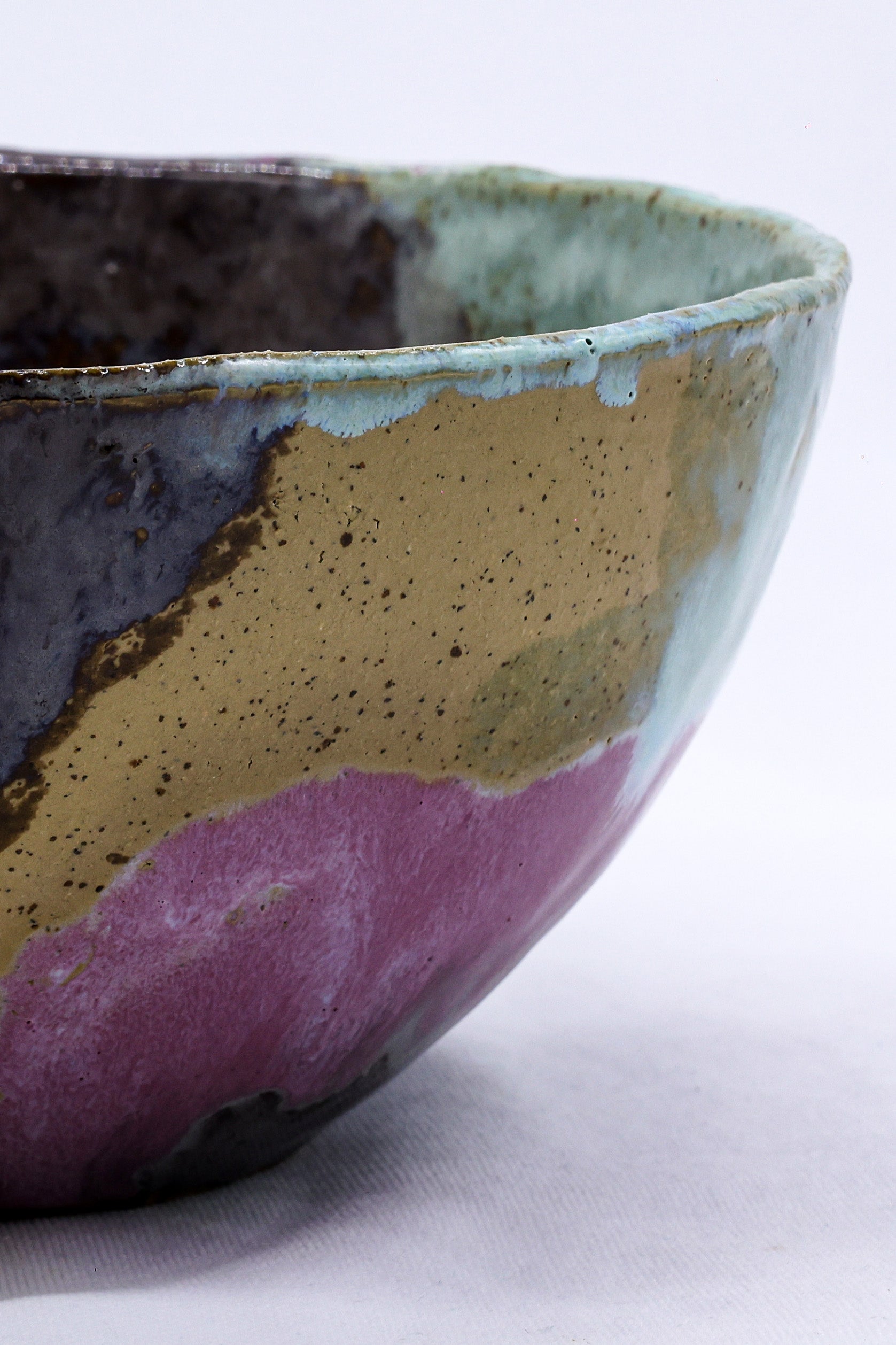 Large Mauve Coast Bloom Handmade Ceramic Dinner Bowl
