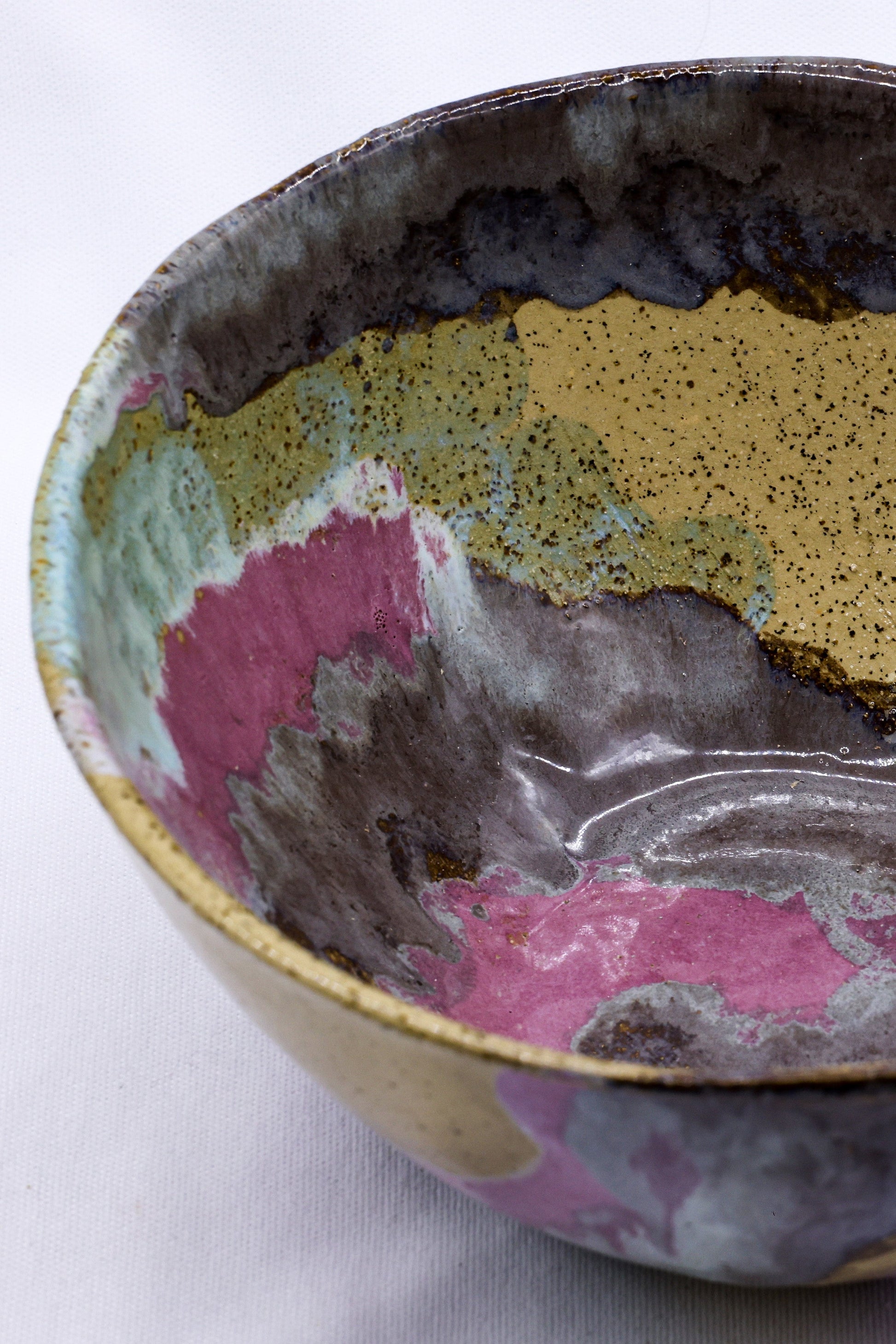 Large Mauve Coast Bloom Handmade Ceramic Dinner Bowl