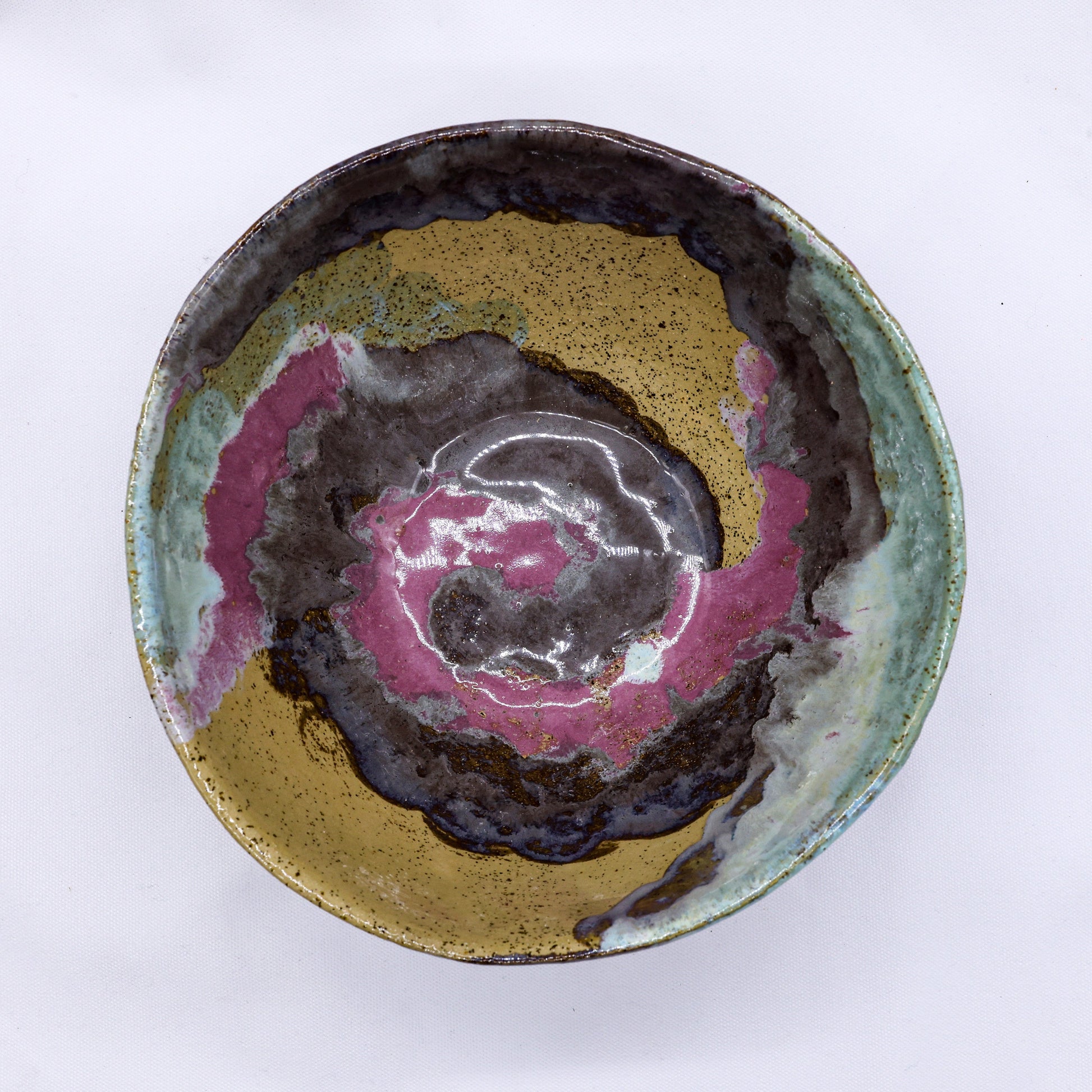 Large Mauve Coast Bloom Handmade Ceramic Dinner Bowl