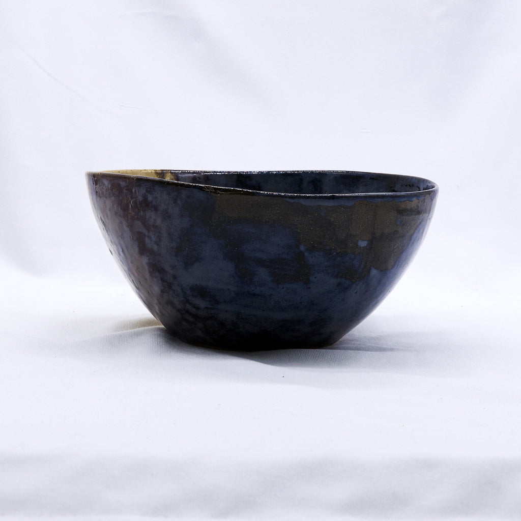 Large Indigo Clay Shore Handmade Ceramic Dinner Bowl