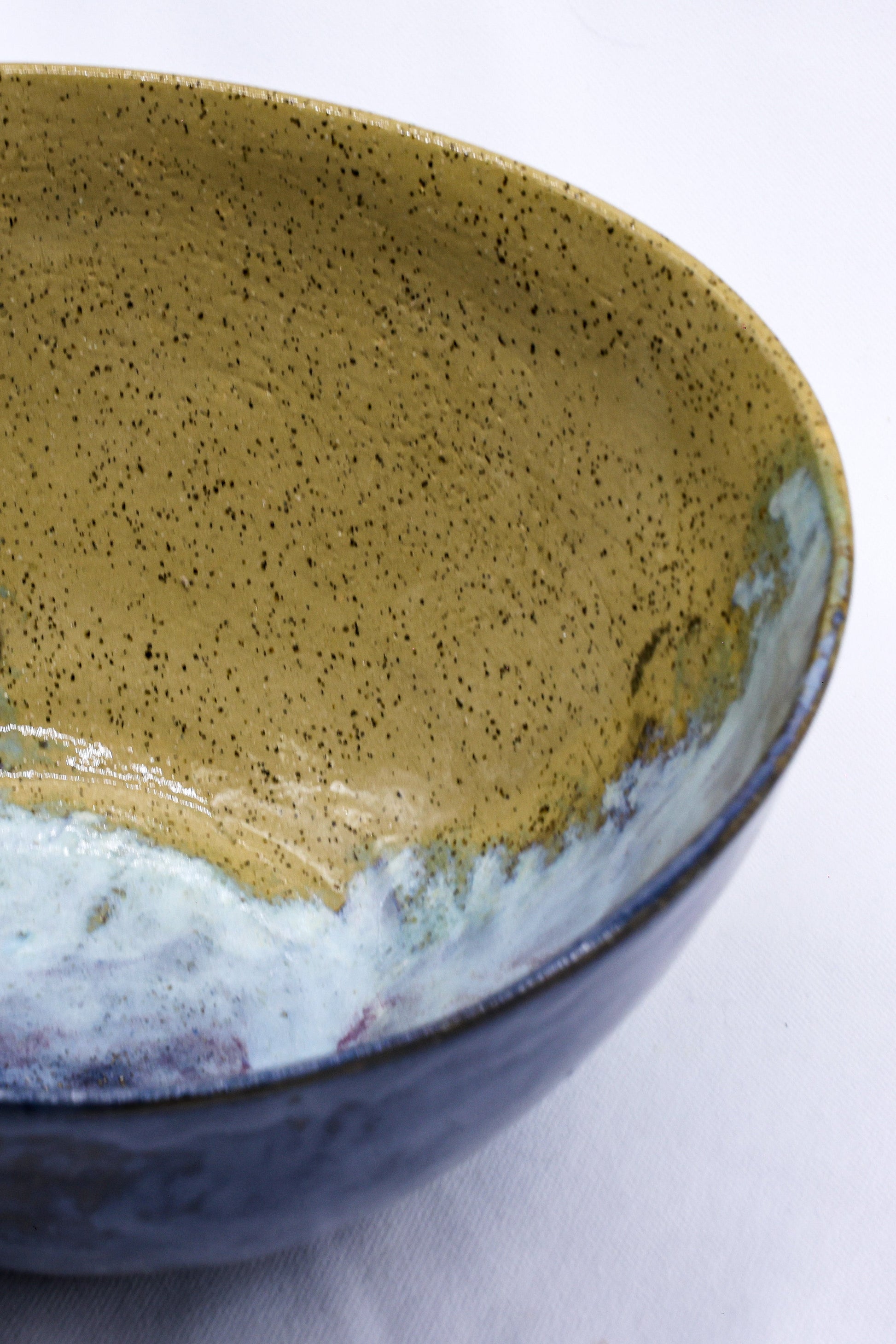 Large Ochre Tide Speckle Handmade Ceramic Dinner Bowl