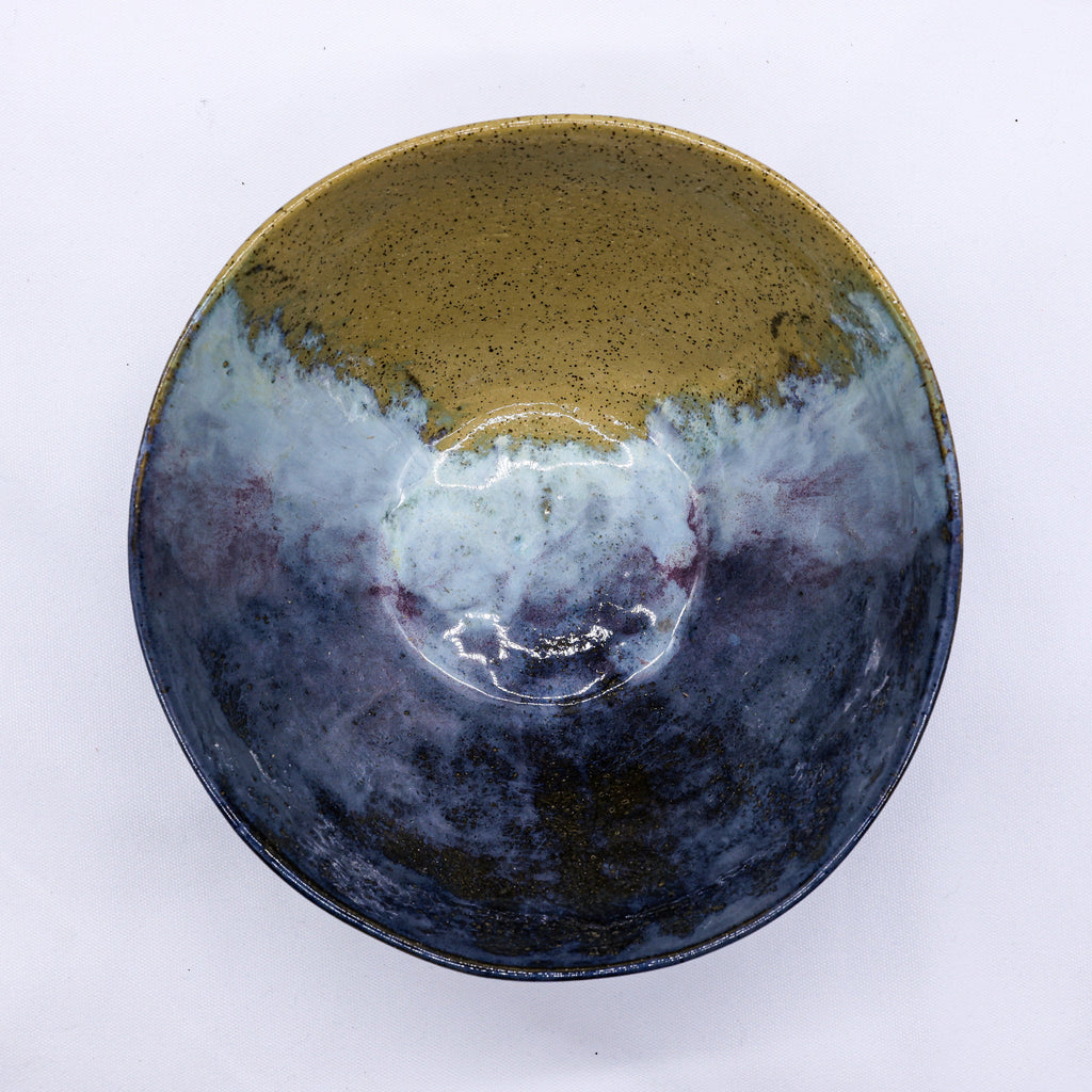 Large Ochre Tide Speckle Handmade Ceramic Dinner Bowl