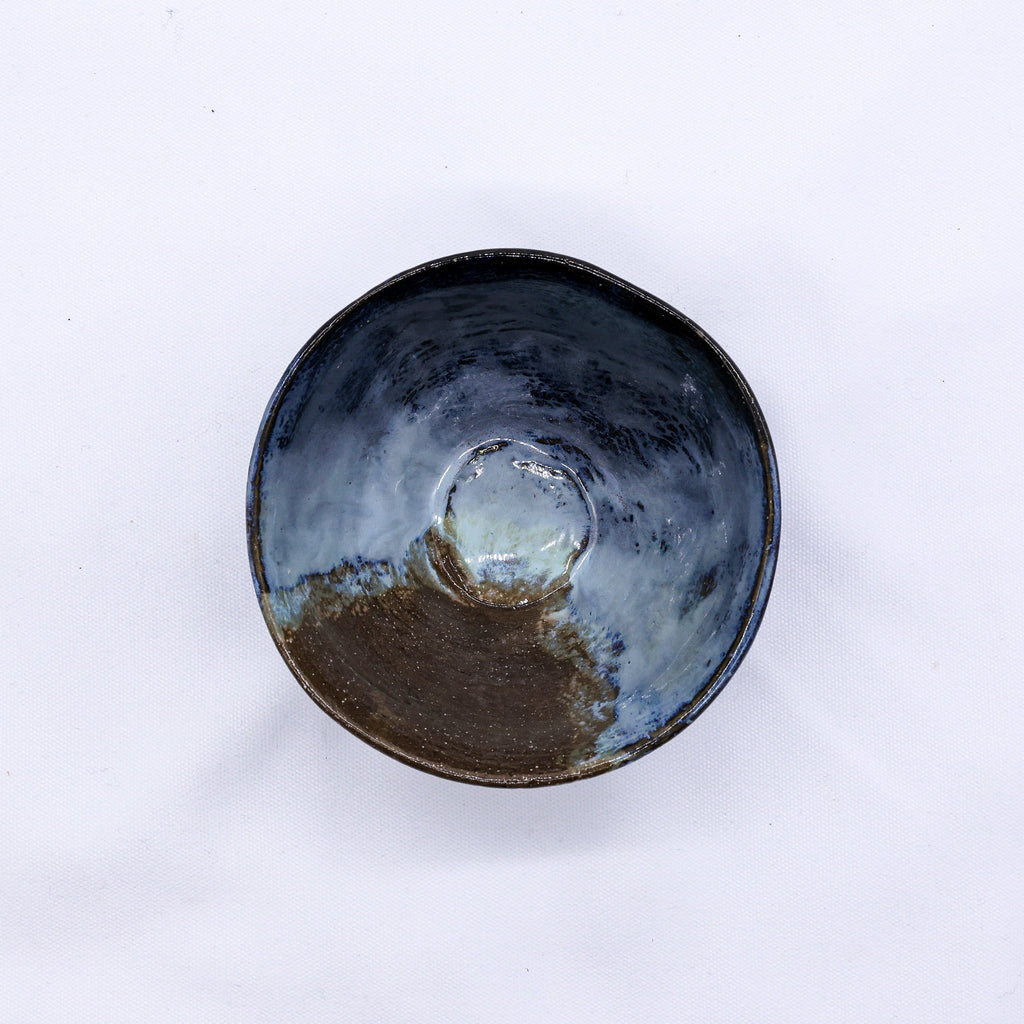Small Smoked Grey Handmade Ceramic Dinner Bowl
