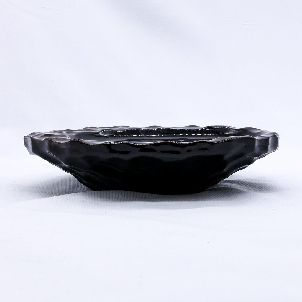 Cobalt Shadow Seashell Ceramic Plate Handmade