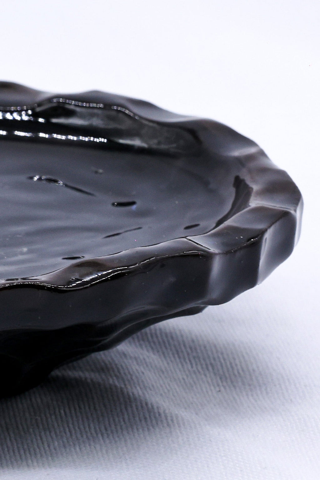 Cobalt Shadow Seashell Ceramic Plate Handmade