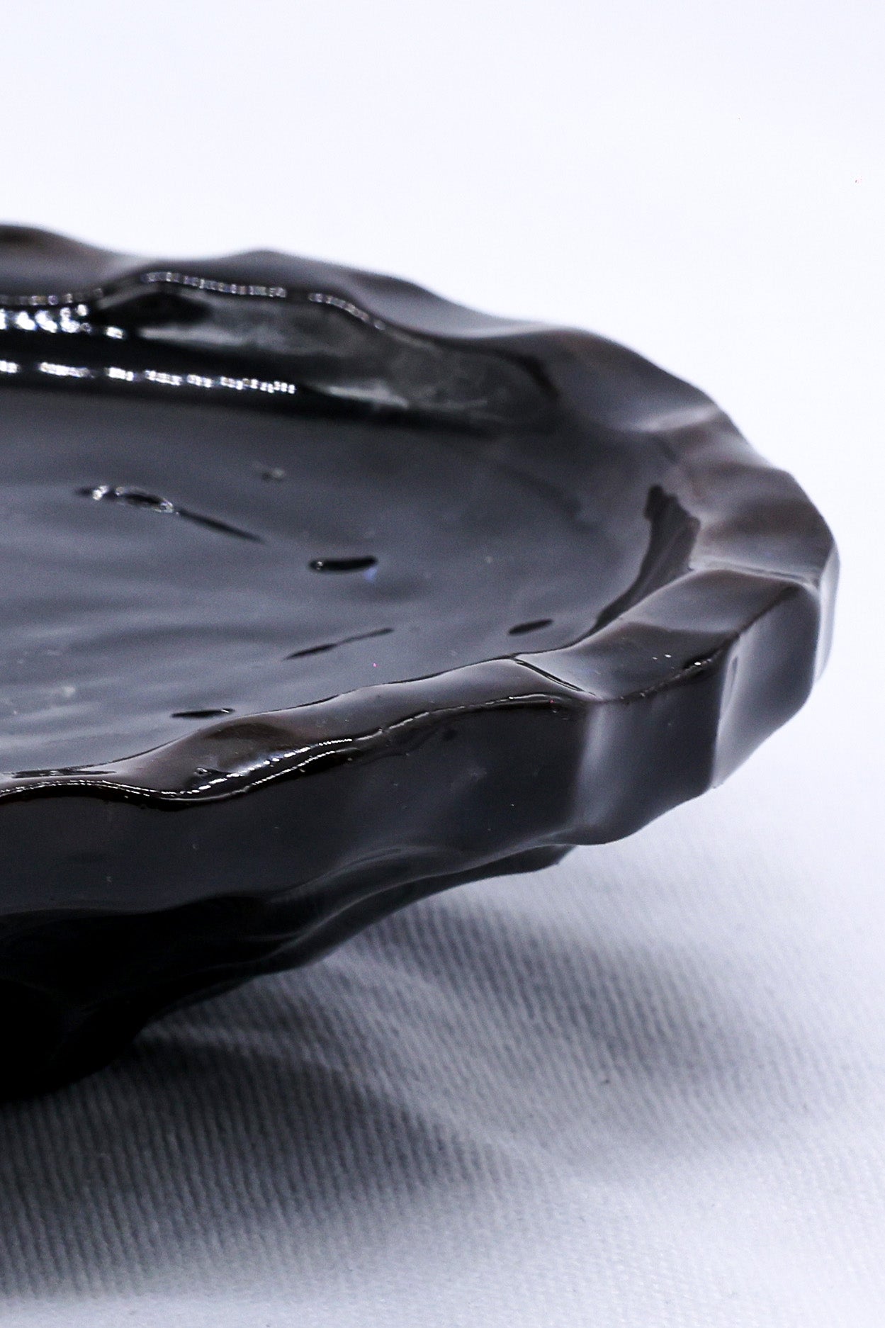 Cobalt Shadow Seashell Ceramic Plate Handmade